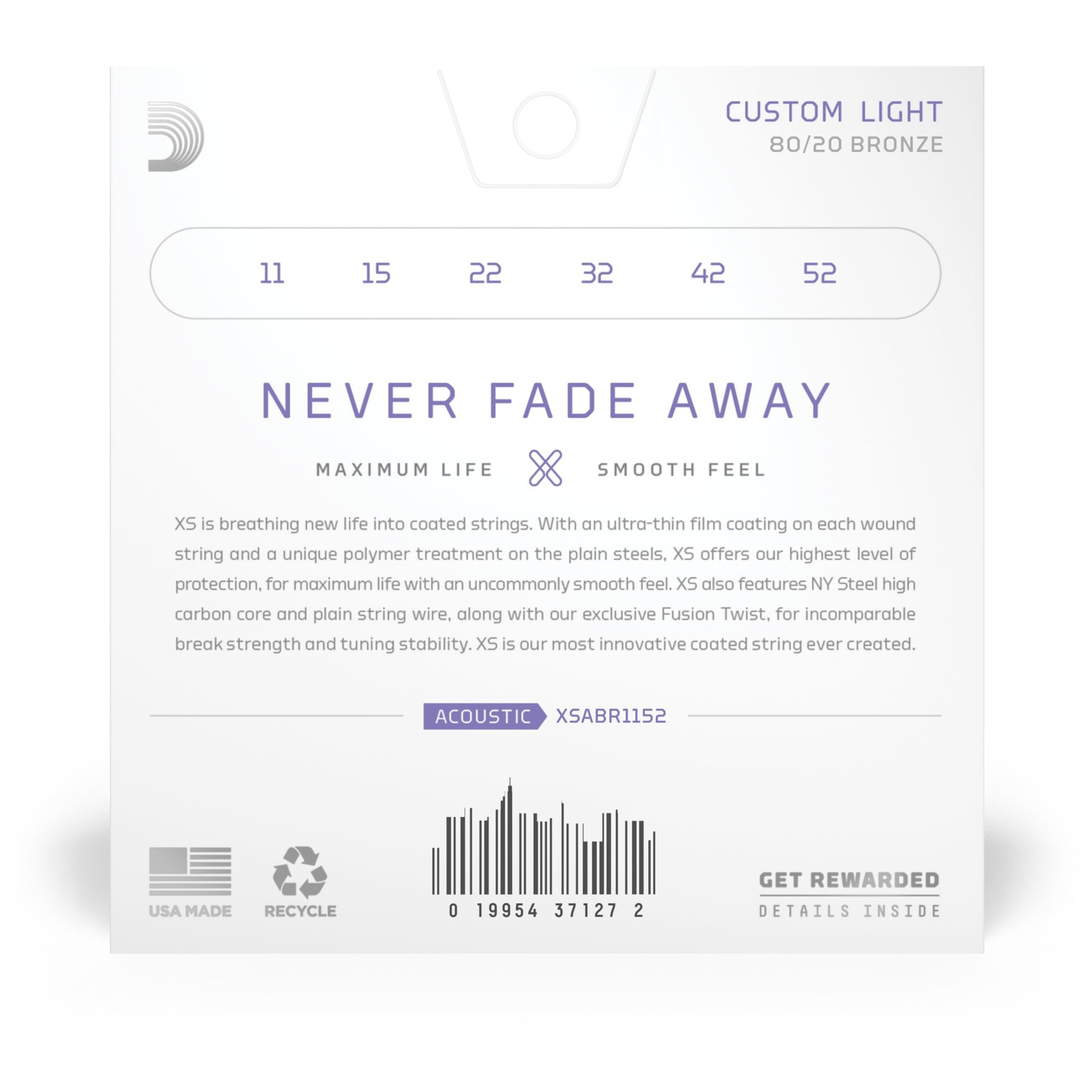 Image of D’addario xsabr1152  xs 80 20 acoustic bronze custom light 12000051 1