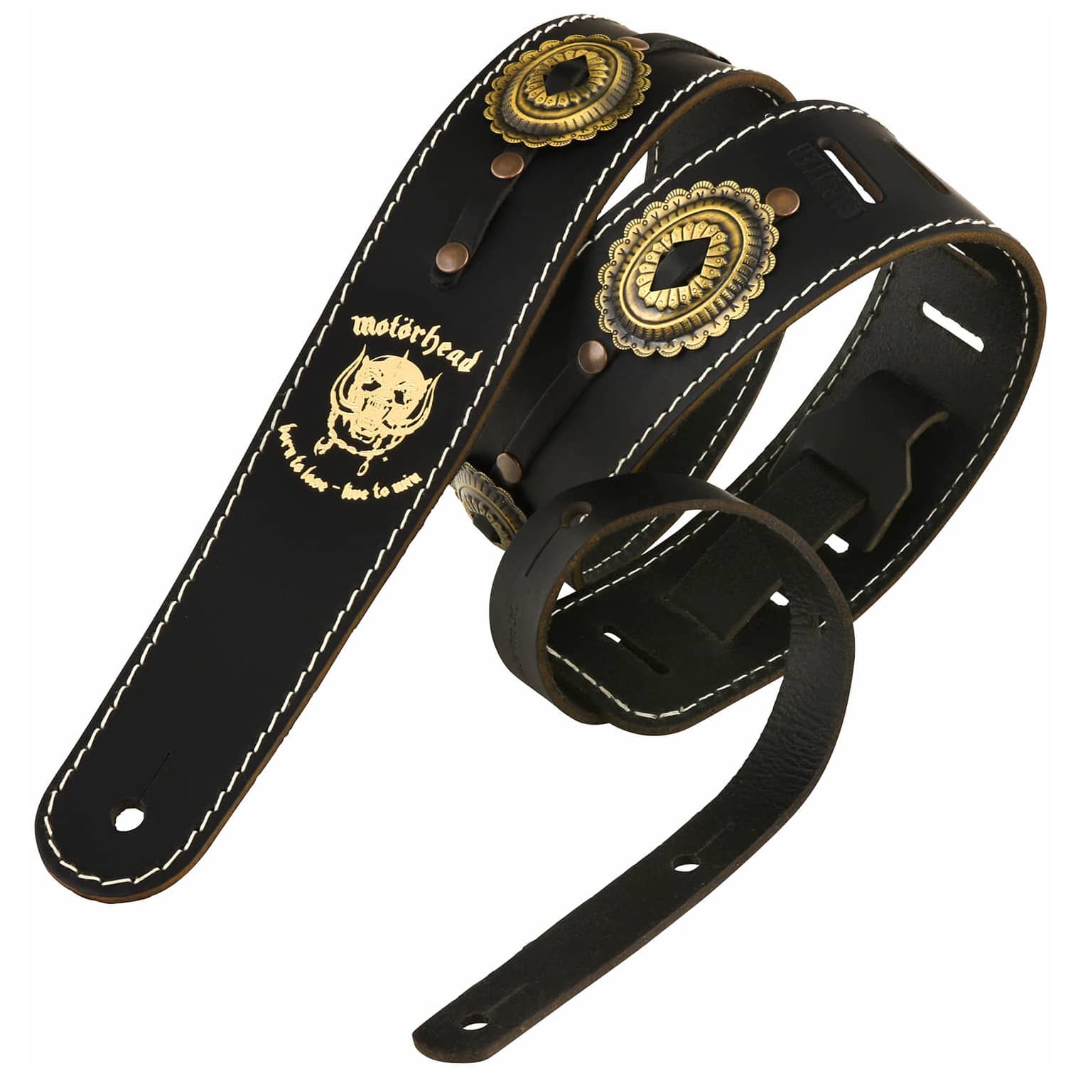 Richter - Richter Motörhead Gitarrengurt Black Old Brass