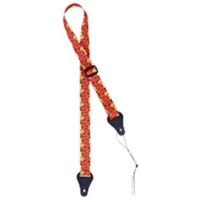 Ortega - Ortega OUS-ORFL Ukulelengurt Nylon Orange Flower