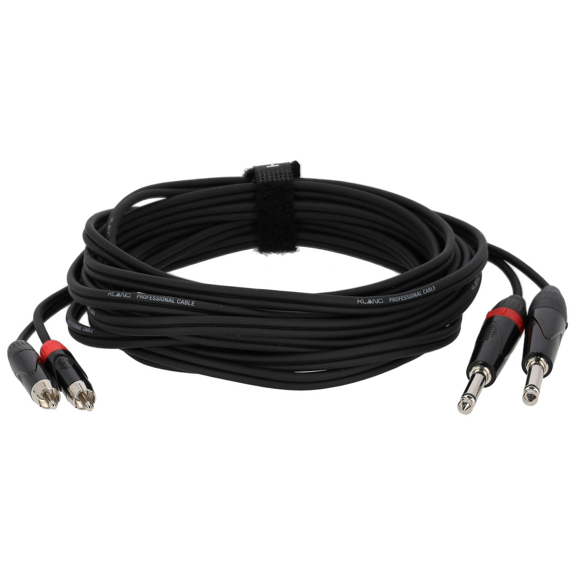 Klang Twin Audiokabel, 6 Meter 2x Klinke, male, mono - 2x Cinch male 1