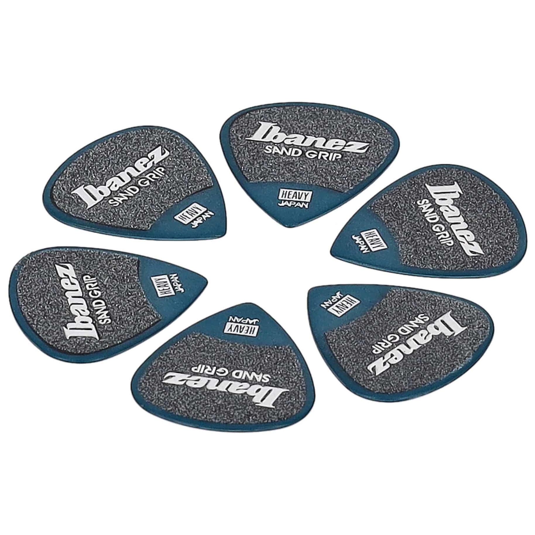 Ibanez - Ibanez PPA16HSG-DB Plektren 1,0mm Sand Grip 6 Stück Heavy Dark Blue