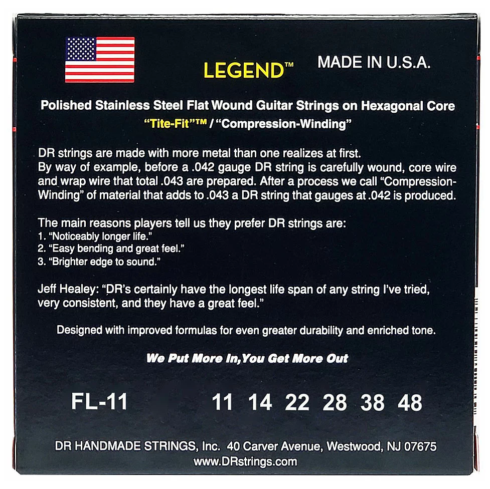 DR Strings Legend Flat Wound FL-11 Extra Lite 1