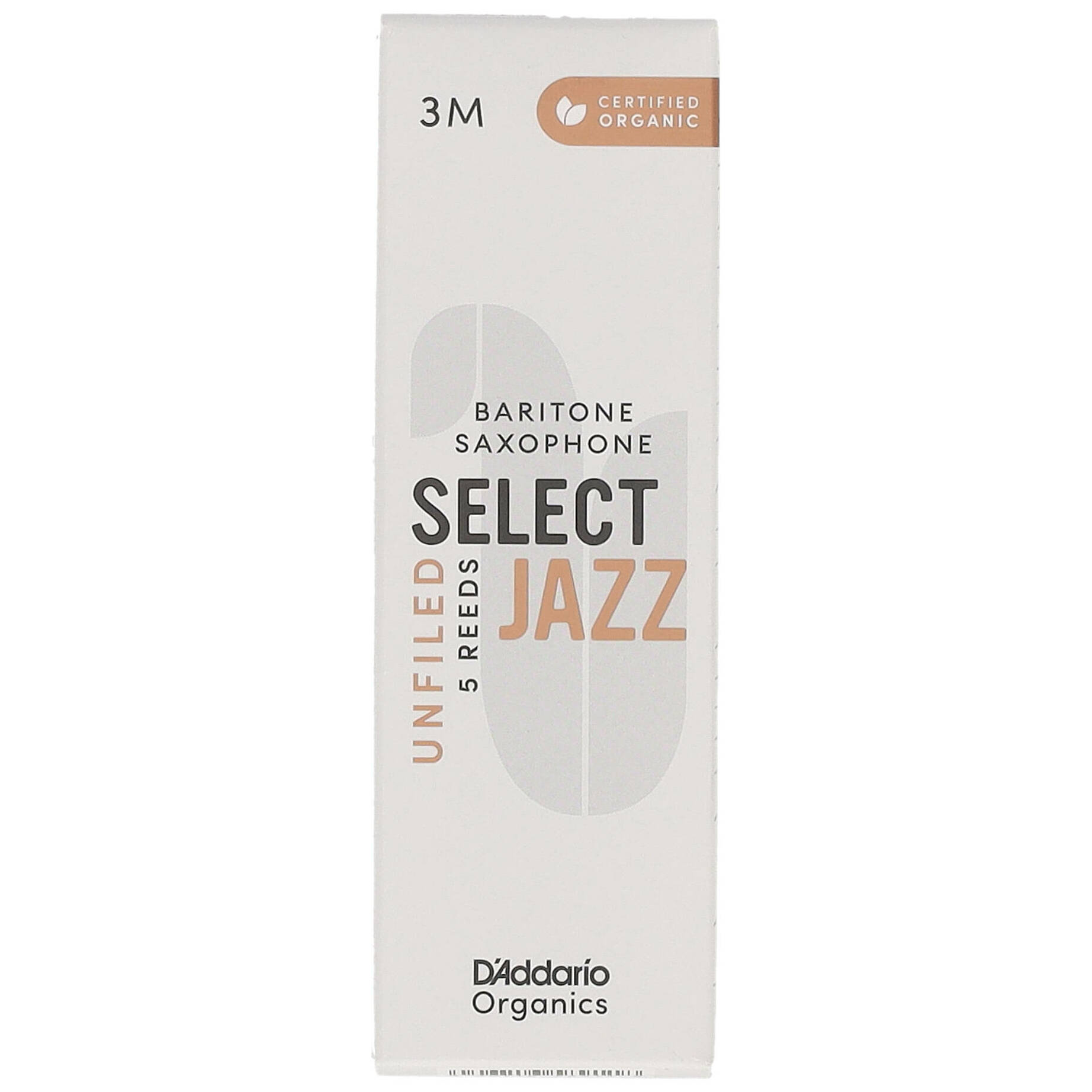 D’Addario Woodwinds Organic Select Jazz Unfiled - Bariton Saxophone 3M - 5er Pack