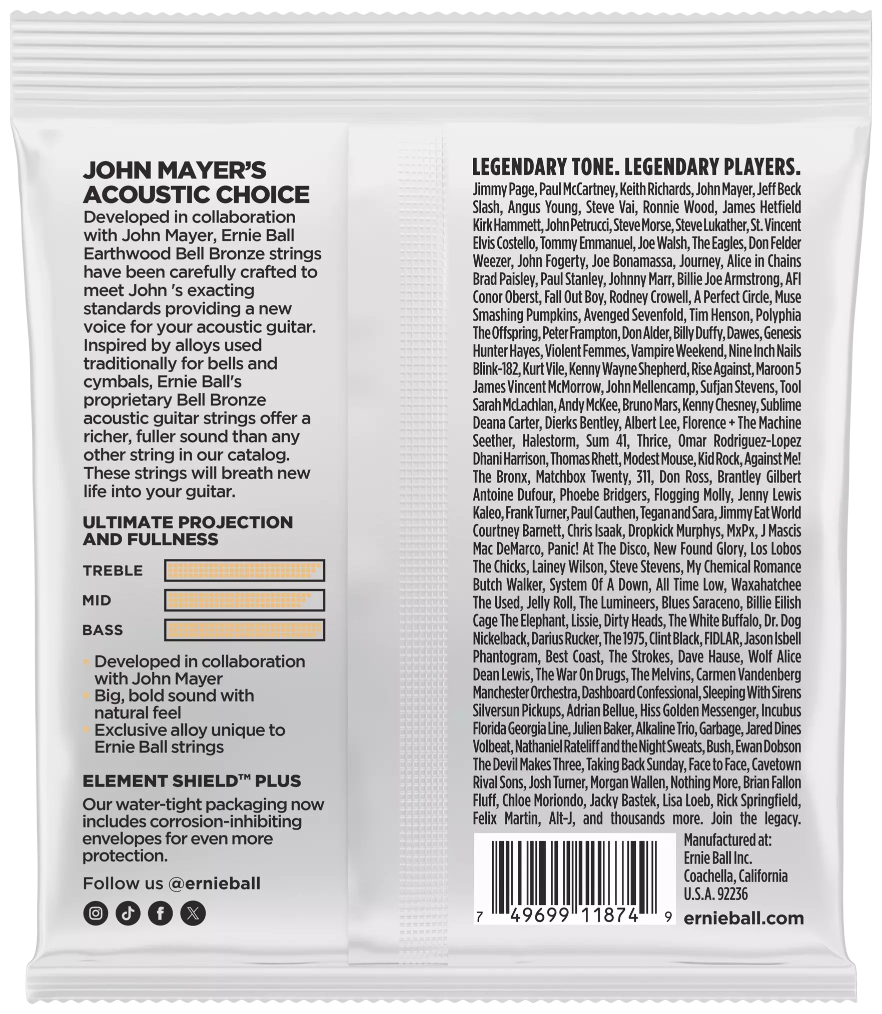 Ernie Ball EB2350 - Earthwood Bell Bronze Extra Light | 10-50