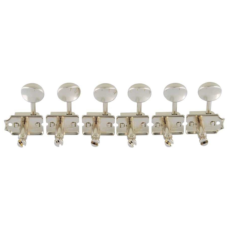 Kluson - Kluson M6V0C Single Line Vintage Deluxe 6L Nickel - 1