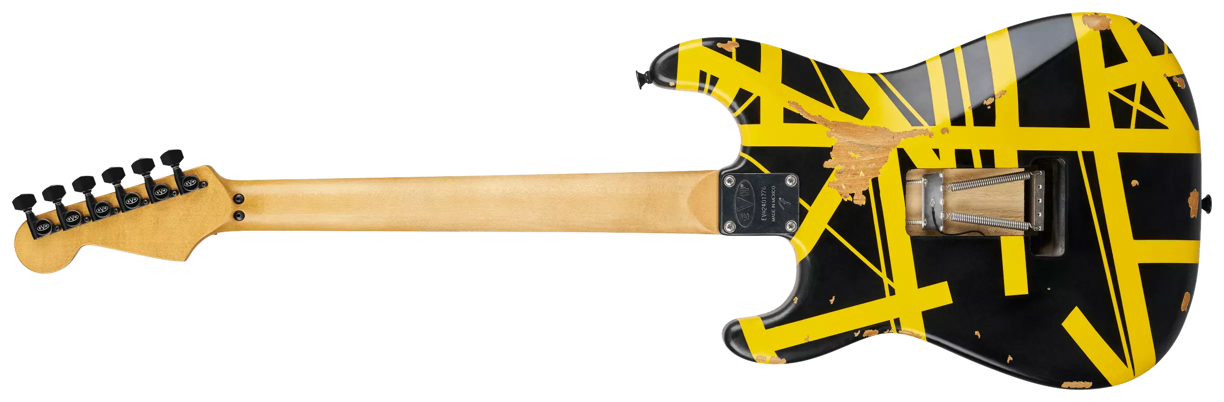 EVH LTD Striped Series Frankenstein MN Black with Yellow Stripes Aged 2