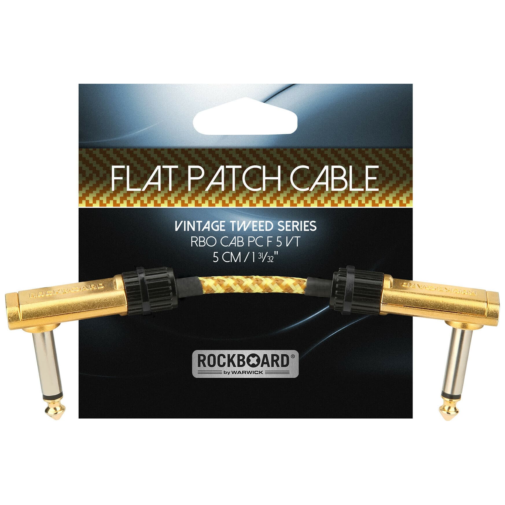 RockBoard Flat Patch Cable Vintage Tweed 5 cm 2