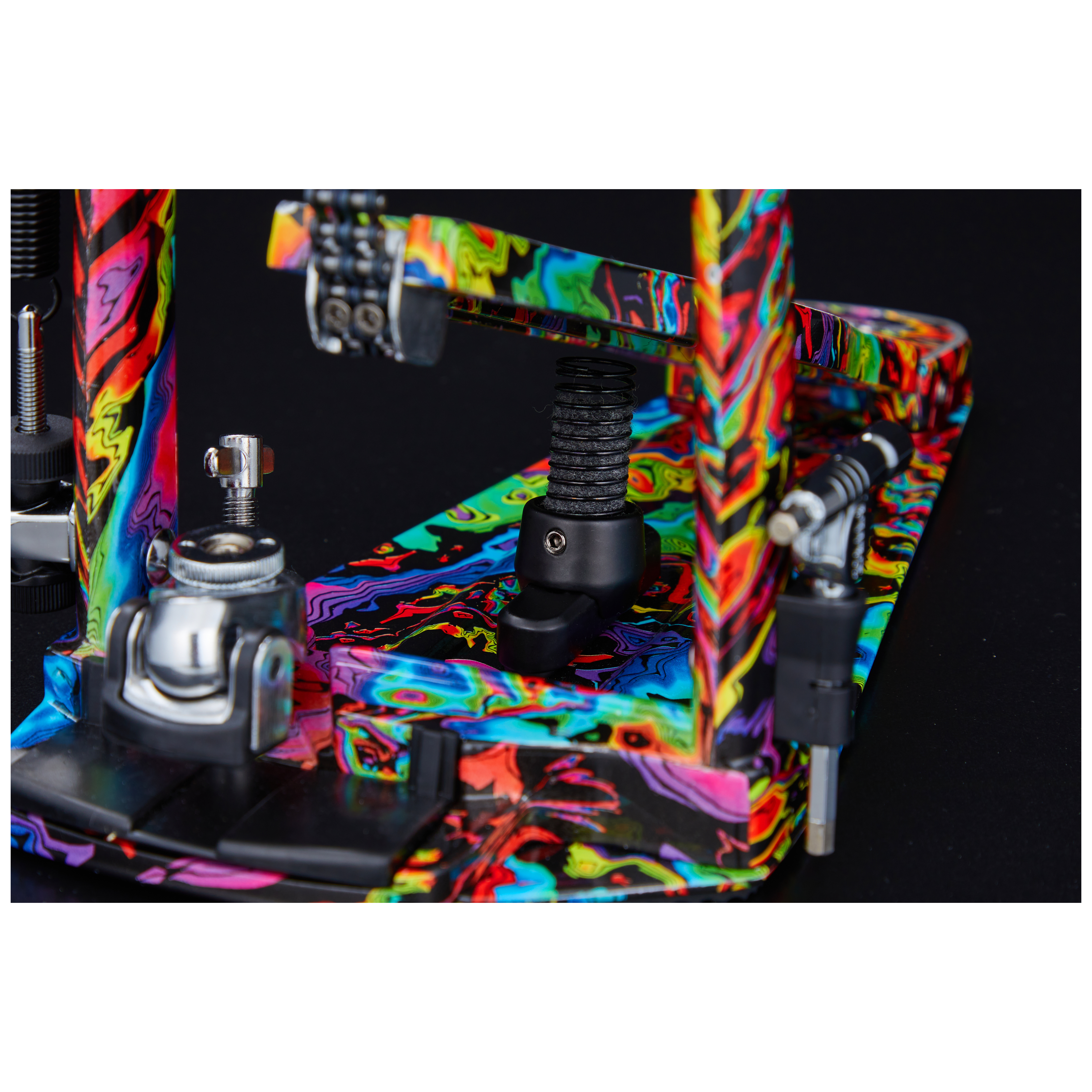 Tama HP900RWMPR - 50th LIMITED - Iron Cobra 900 Rolling  Glide Twin Pedal - Marble Psychedelic Rainbow 3