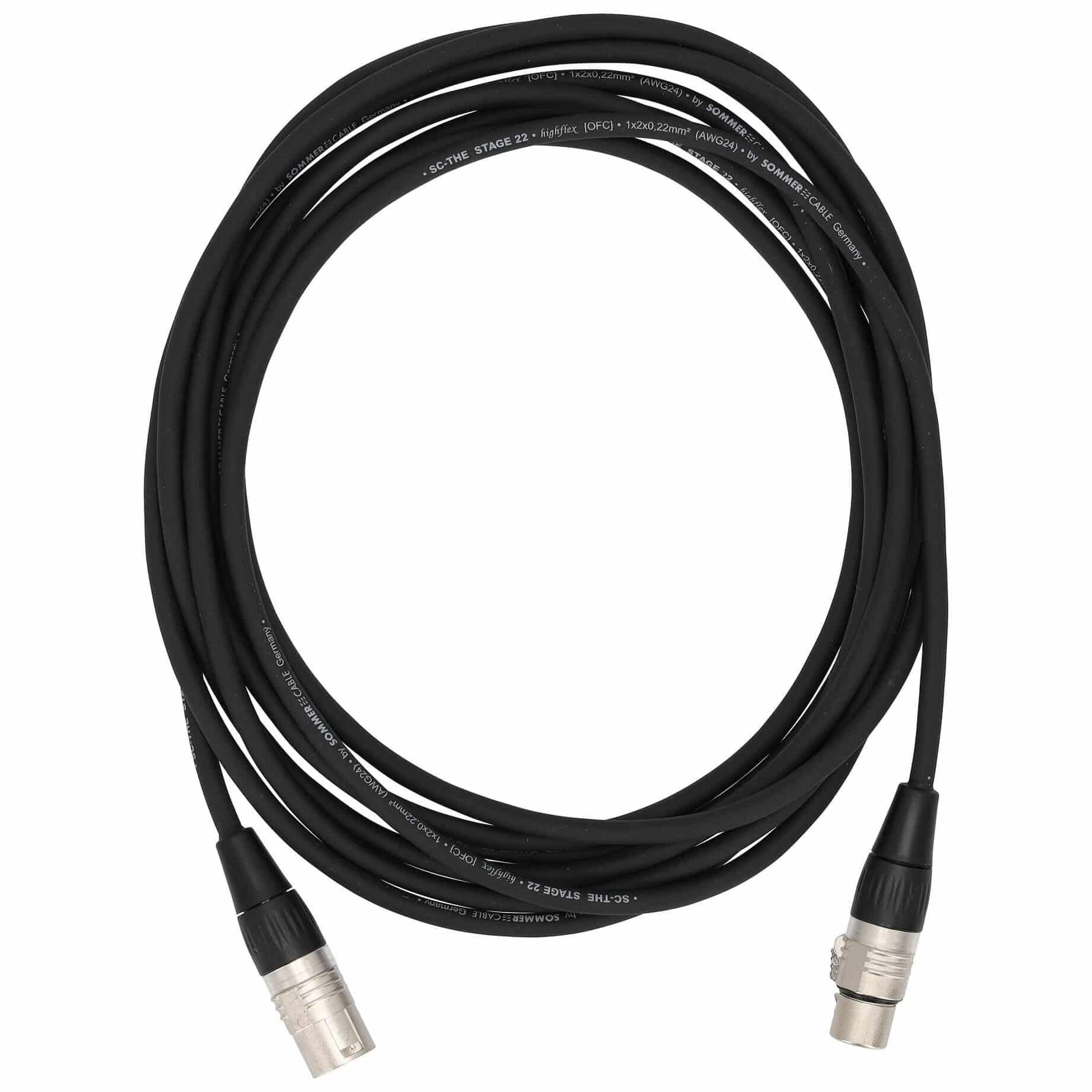 Sommer Cable SGHN-0500-SW Stage 22 Highflex XLR Male - XLR Female 5 Meter