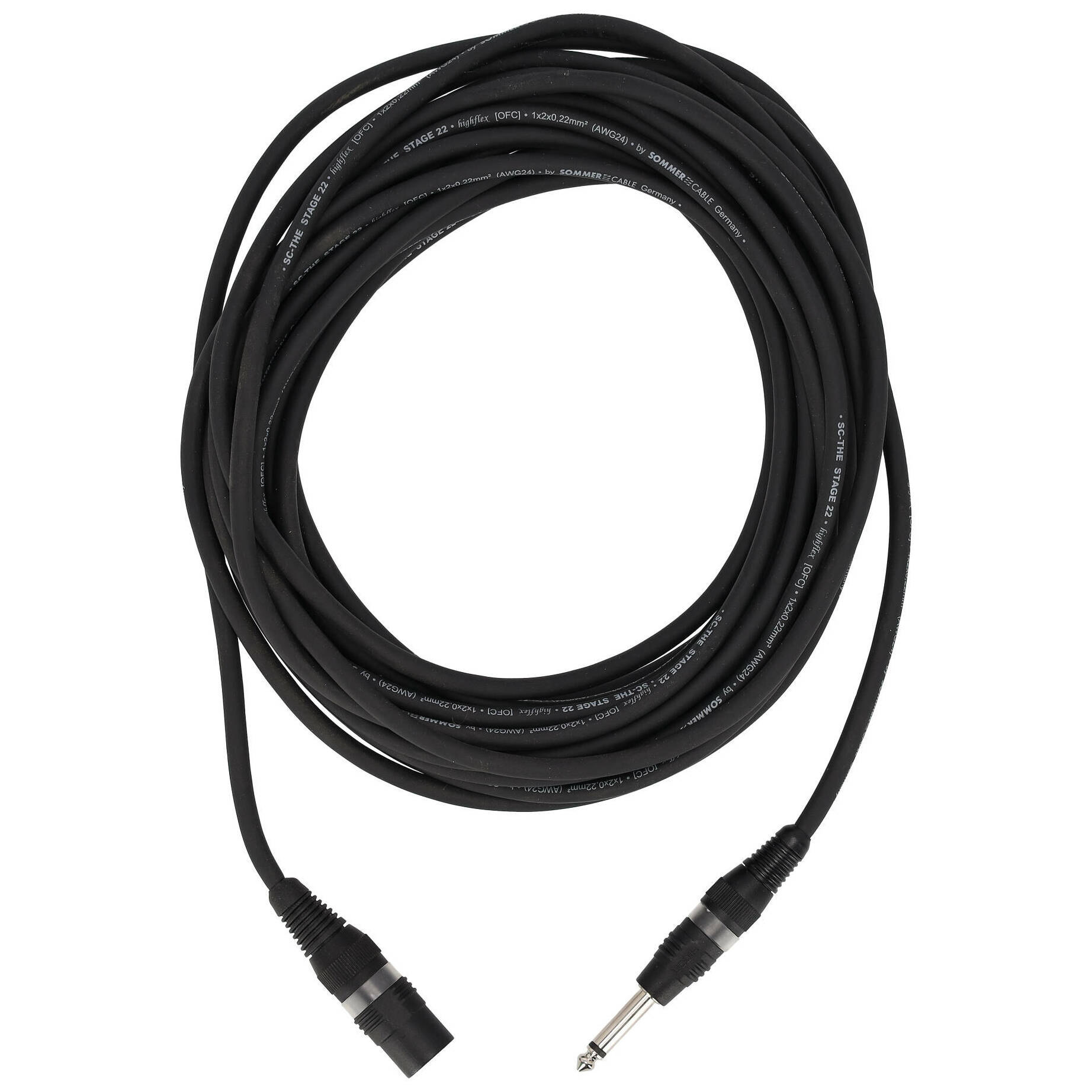 Sommer Cable SGDP-1000-SW Stage 22 Highflex XLR Male - Klinke Mono 10 Meter