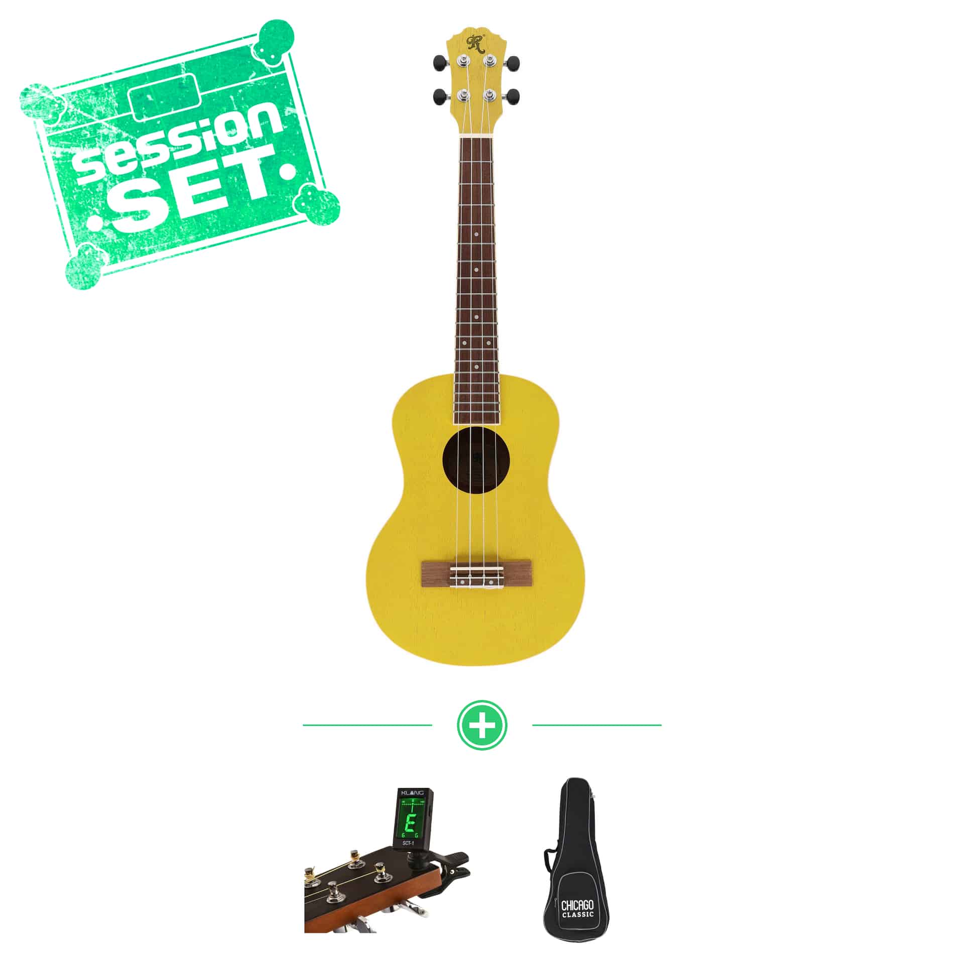 redwood tenor ukulele candy lemon drop - session set - inkl bag clip-tuner 70000996-1