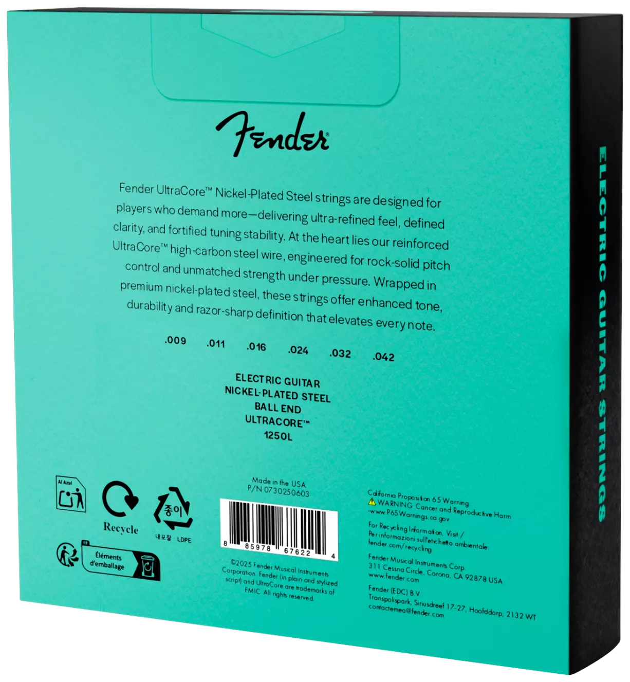Fender UltraCore™ 1250L Ball End Electric Guitar Strings (3-Pack) 009-042 2