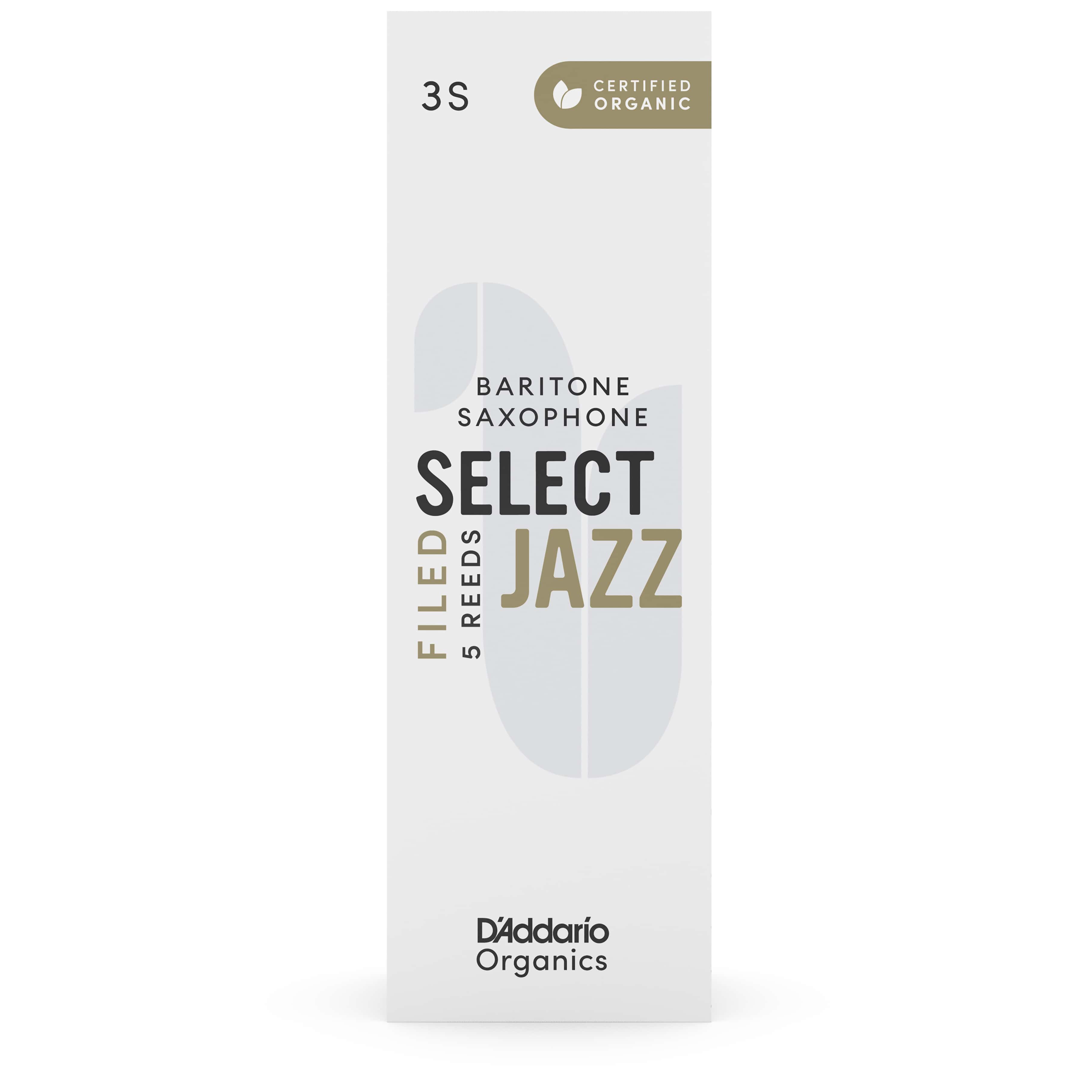 D’Addario Woodwinds Organic Select Jazz Filed - Bariton Saxophone 3S - 5er Pack 1