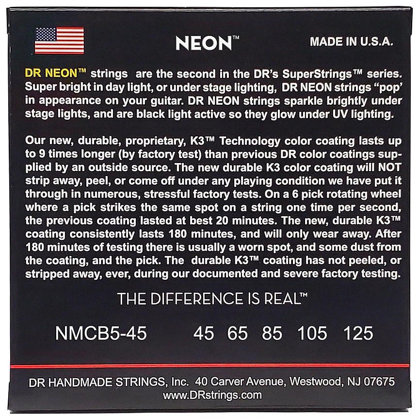 DR Strings Neon Multi-Color NMCB5-45 5-String 1