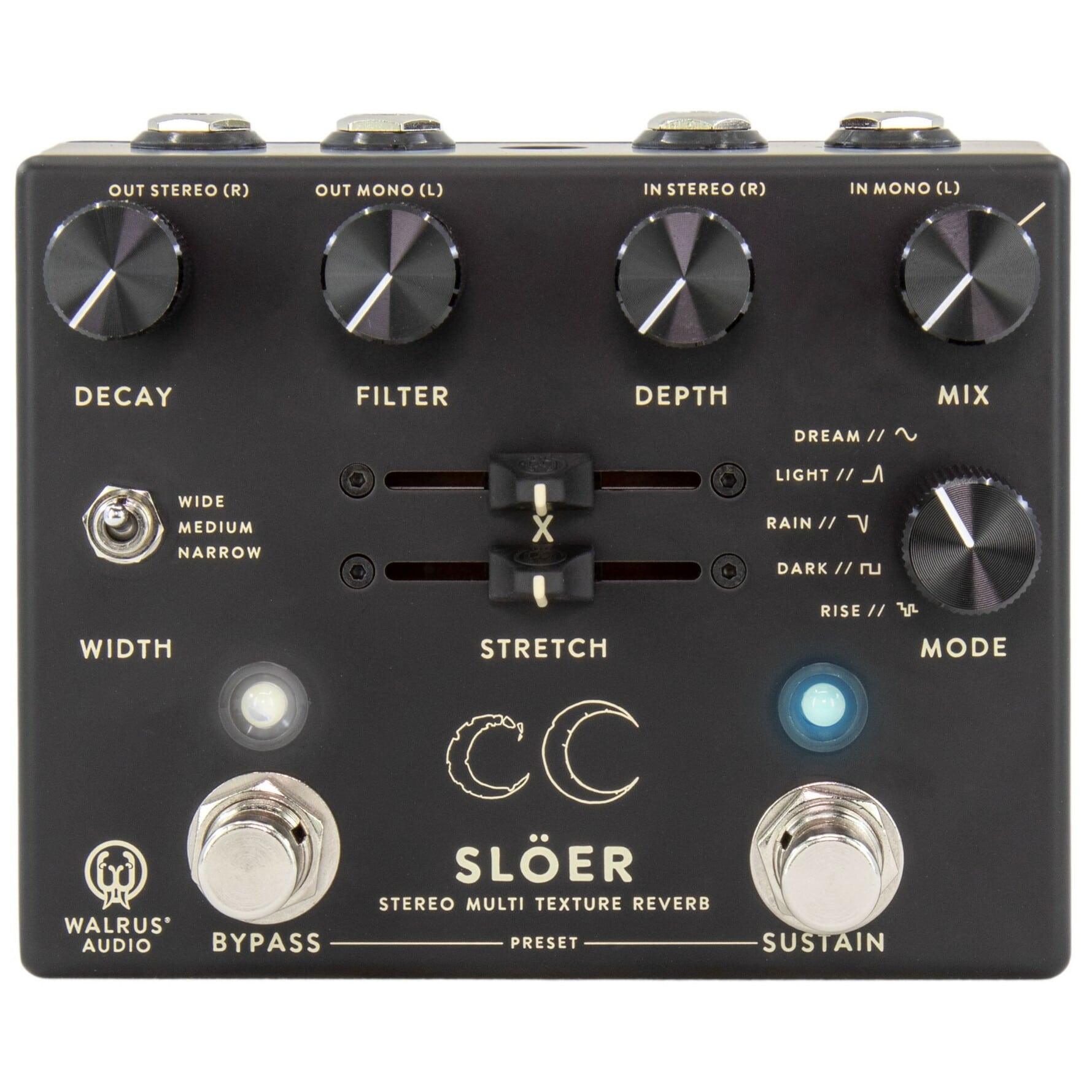 Walrus Audio Sloer Black Stereo Ambient Reverb Pedal 1