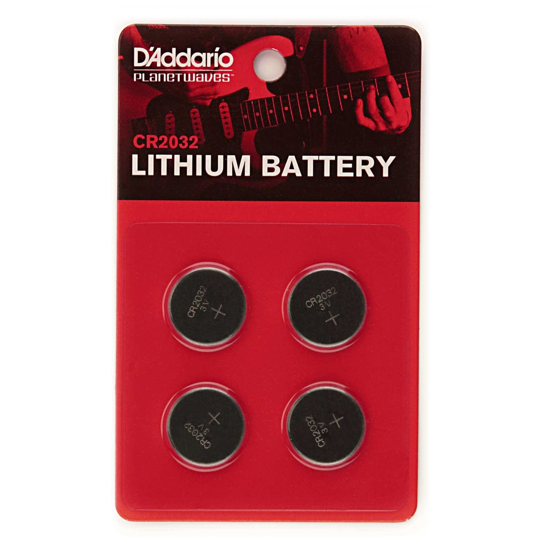 D’Addario PW-CR2032-04 - CR2032 Lithium Knopfbatterien, 4er Pack