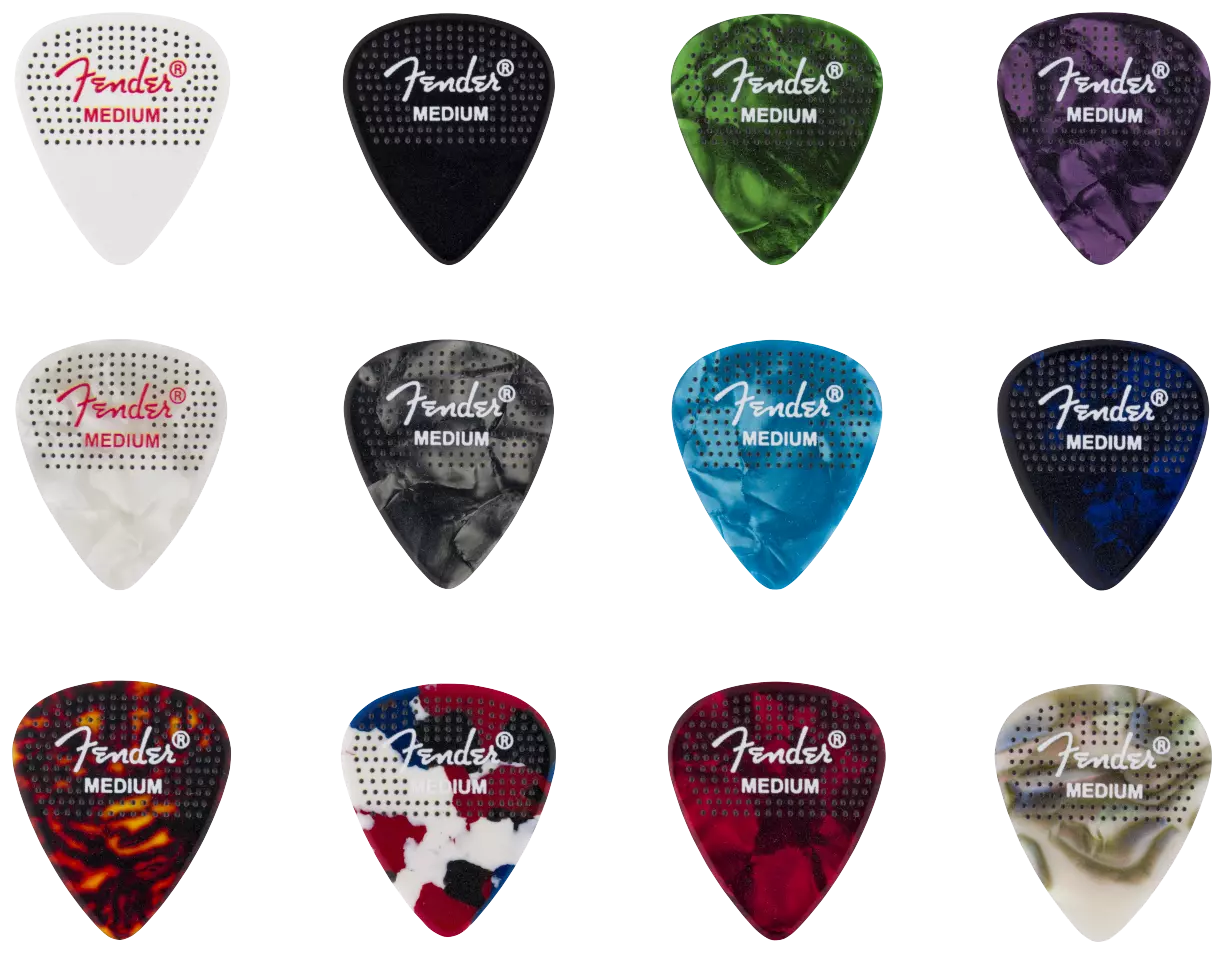 Fender 351 Dotted Celluloid Pick Medium12-Pack 13