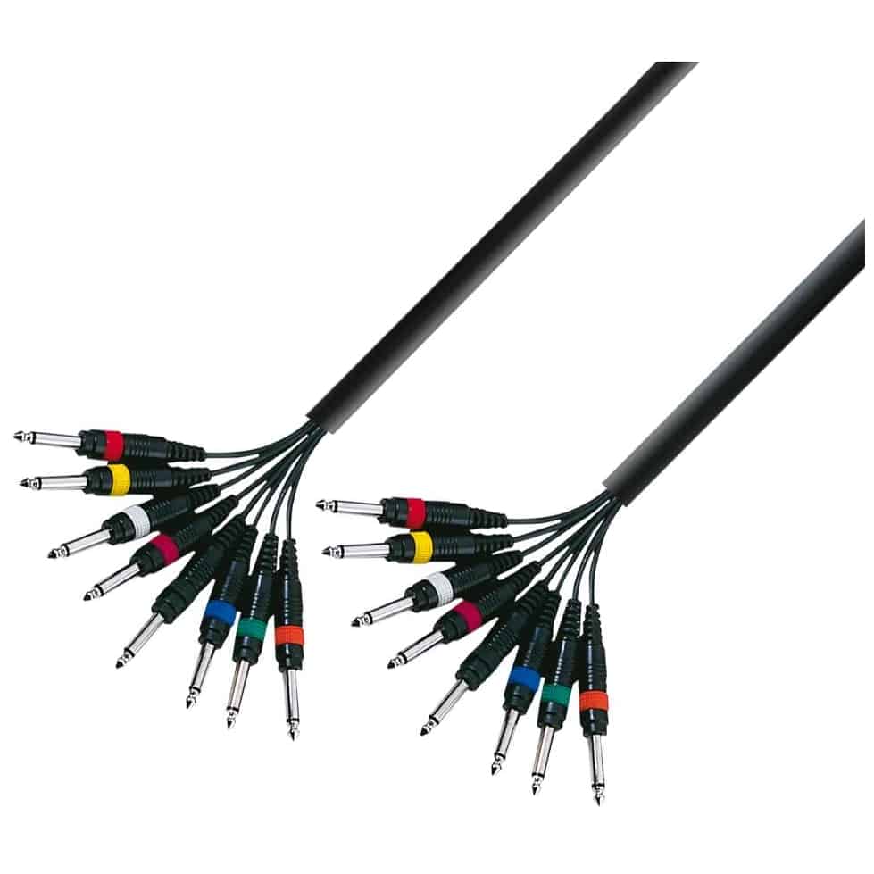 Adam Hall 3 Star Serie Multicore Kabel 8 x 6,3 mm Monoklinke auf 8 x 6,3 mm Monoklinke 3 Meter 10012041-0