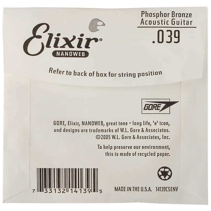 Elixir - Elixir 14139 Einzelsaite 039 Nanoweb Phosphor Bronze - 1