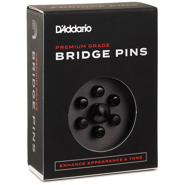 D’Addario PWPS1 Bridge-Pins mit Gurtknopf Ebenholz 1