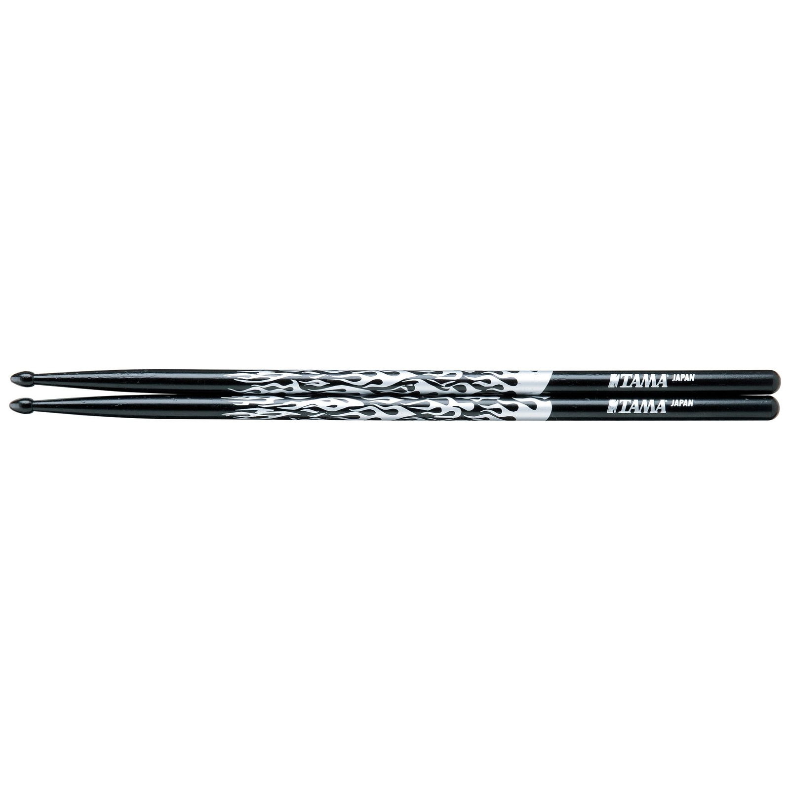 Tama TAMA-O7A-F-BS Rhythmic Fire Drumsticks - 7A-F-BS - Black, Silver Pattern - Drumsticks