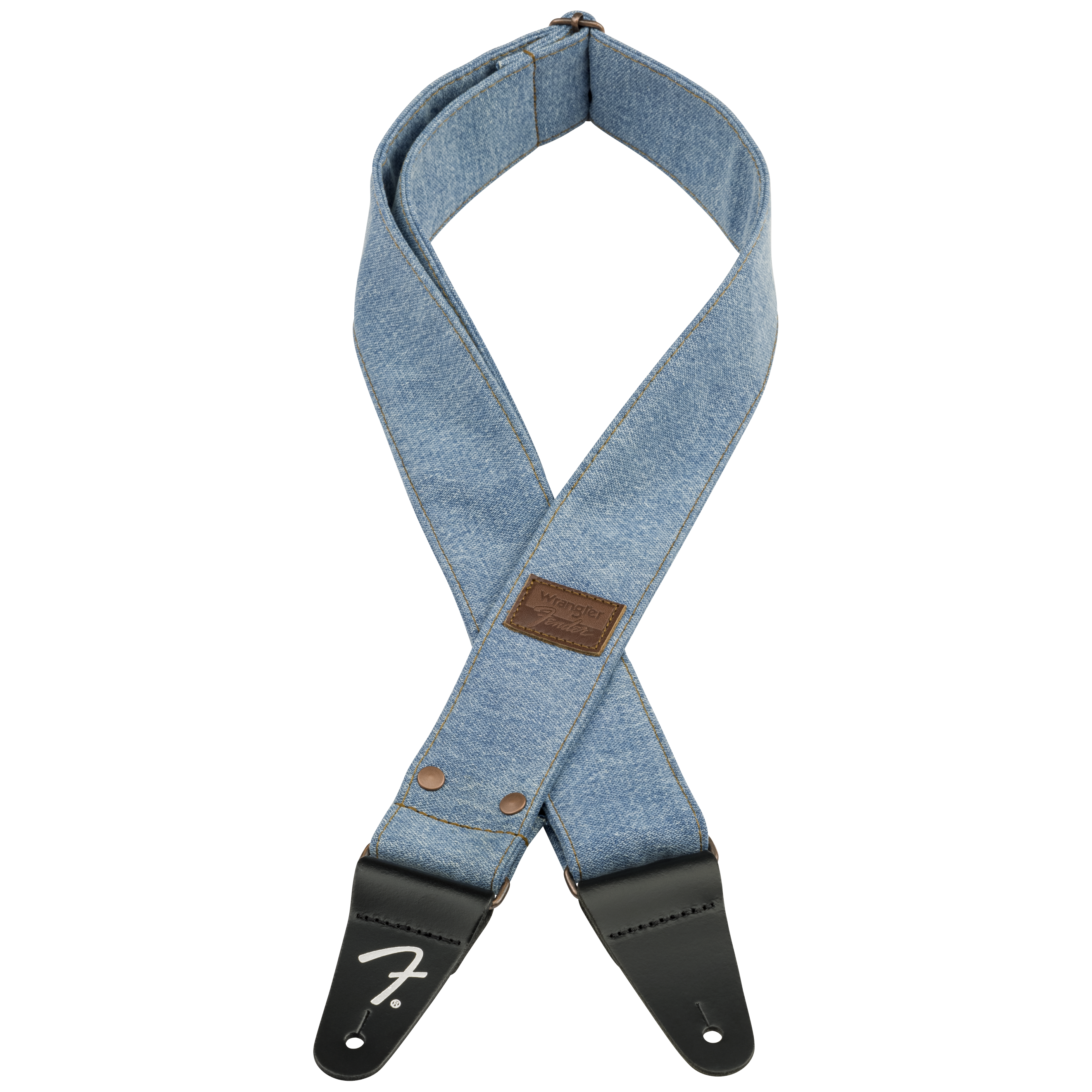 Fender Wrangler Riveted Denim Strap Light Indigo