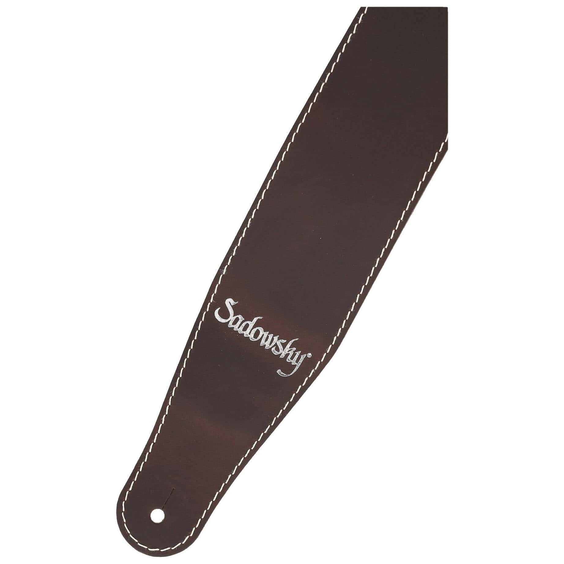 Sadowsky MetroLine Genuine Leather Bass Strap Brown, Silver 2