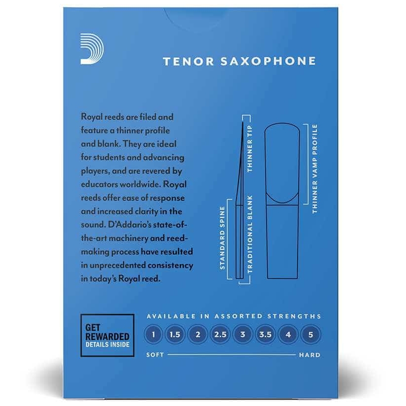 D’Addario Woodwinds - D’Addario Woodwinds Royal - Tenor Saxophone 2,5 - 10er Pack - 1