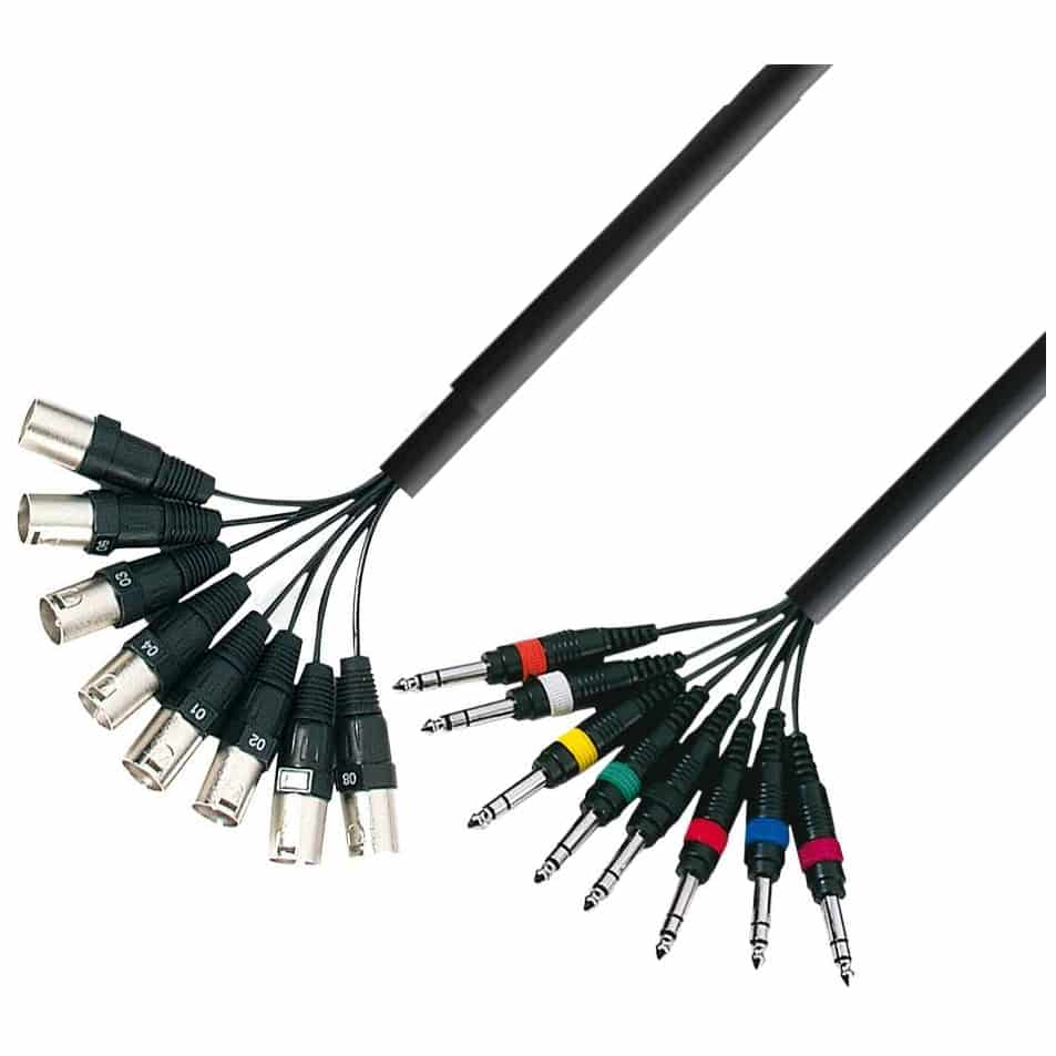 Adam Hall 3 Star Serie Multicore Kabel 8 x XLR Male auf 8 x 6,3 mm Stereoklinke 5 Meter