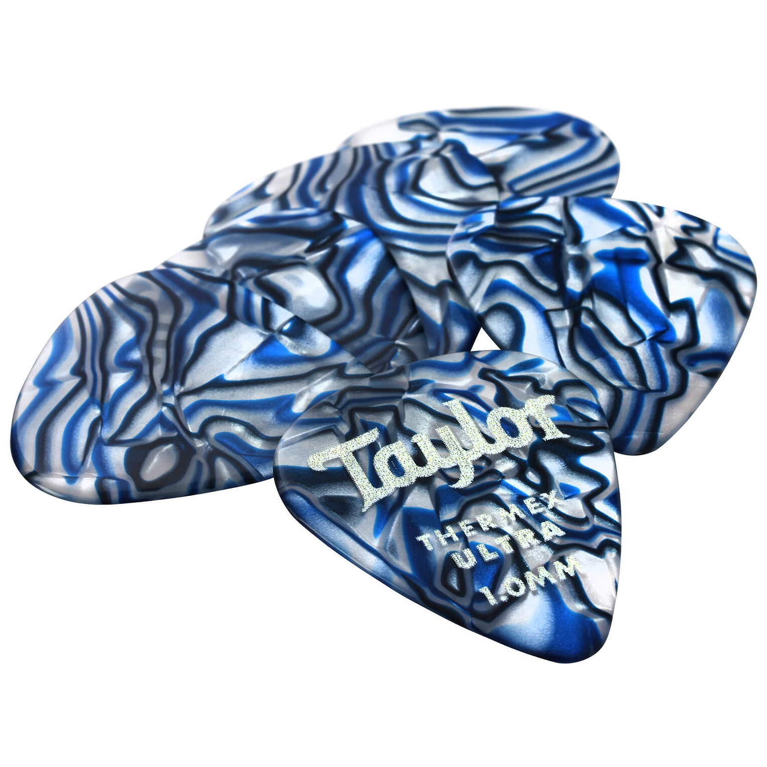 Taylor Premium 351 Thermex Ultra Picks Blue Swirl 1.00 Packung mit 6 Stück