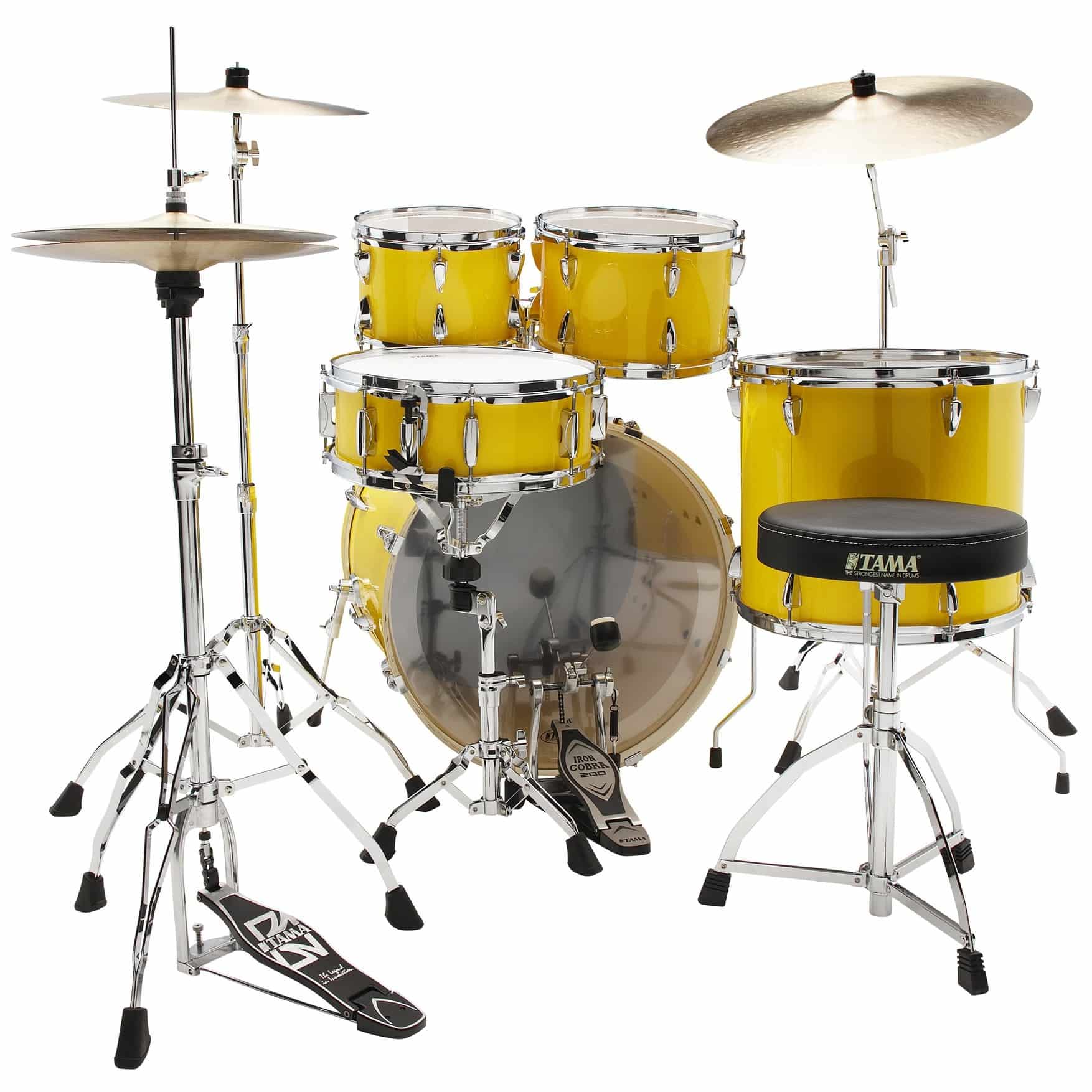 Tama IP52H6W-ELY Imperialstar Drumset 5 teilig - Electric Yellow / Chrom HW + MEINL Cymbals HCS Bronze 5