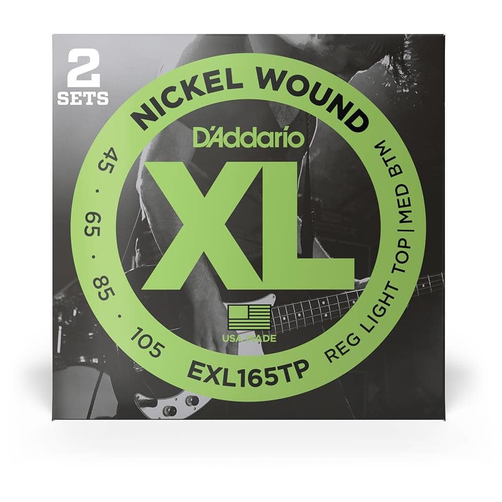 D’Addario EXL165TP - XL Bass Nickel Wound, Long Scale, 45-105, 2er Pack