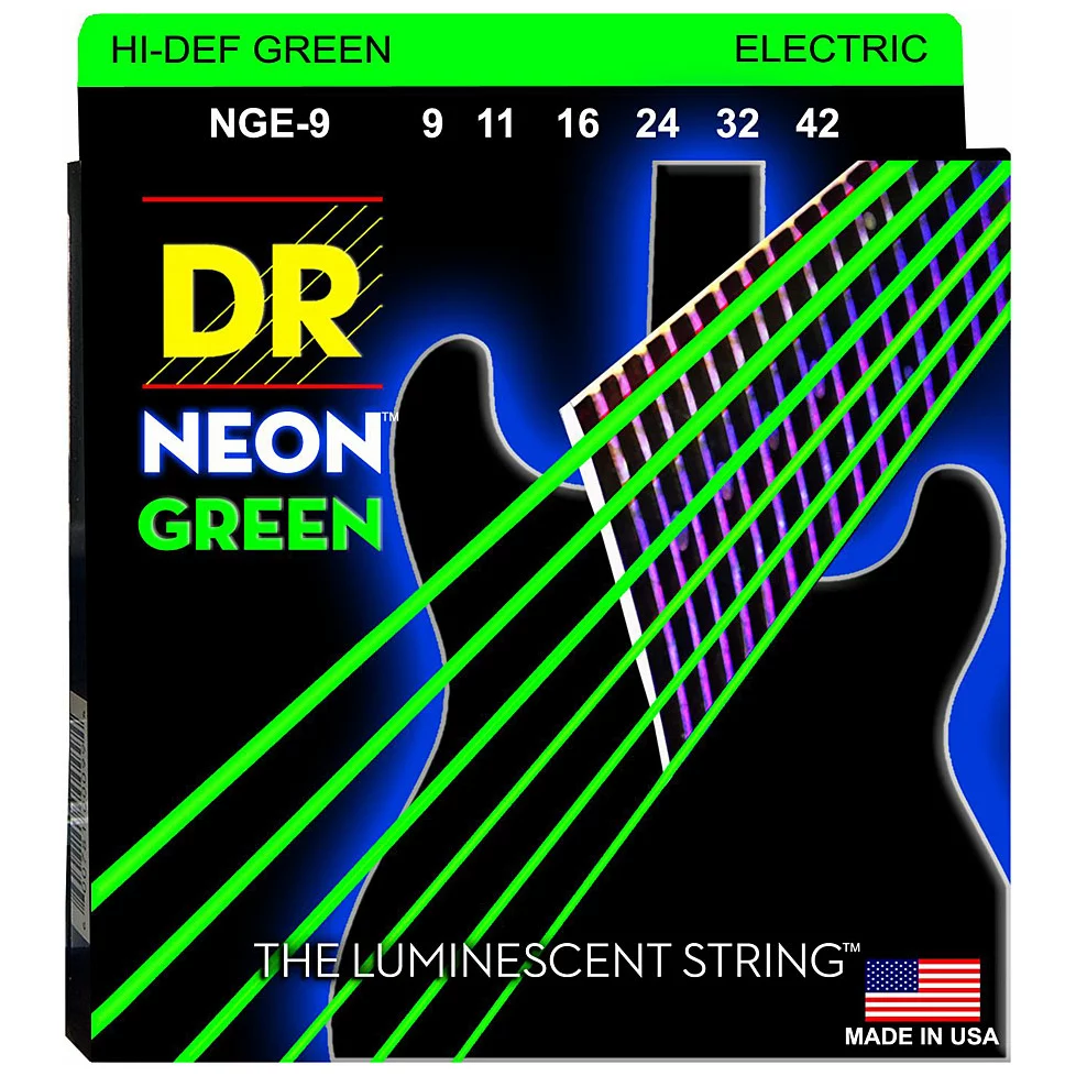 DR Strings Neon Green NGE-9 Lite .009-0.42