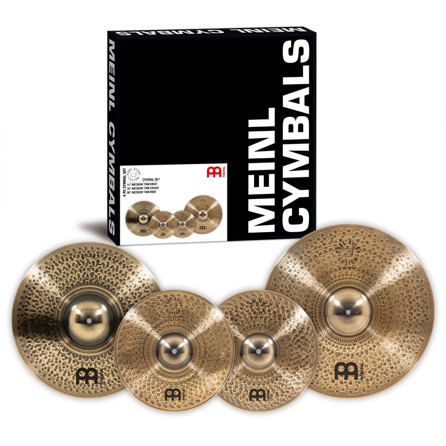 Meinl Cymbals PAC141820 14" 18" 20" Pure Alloy Cymbal Set