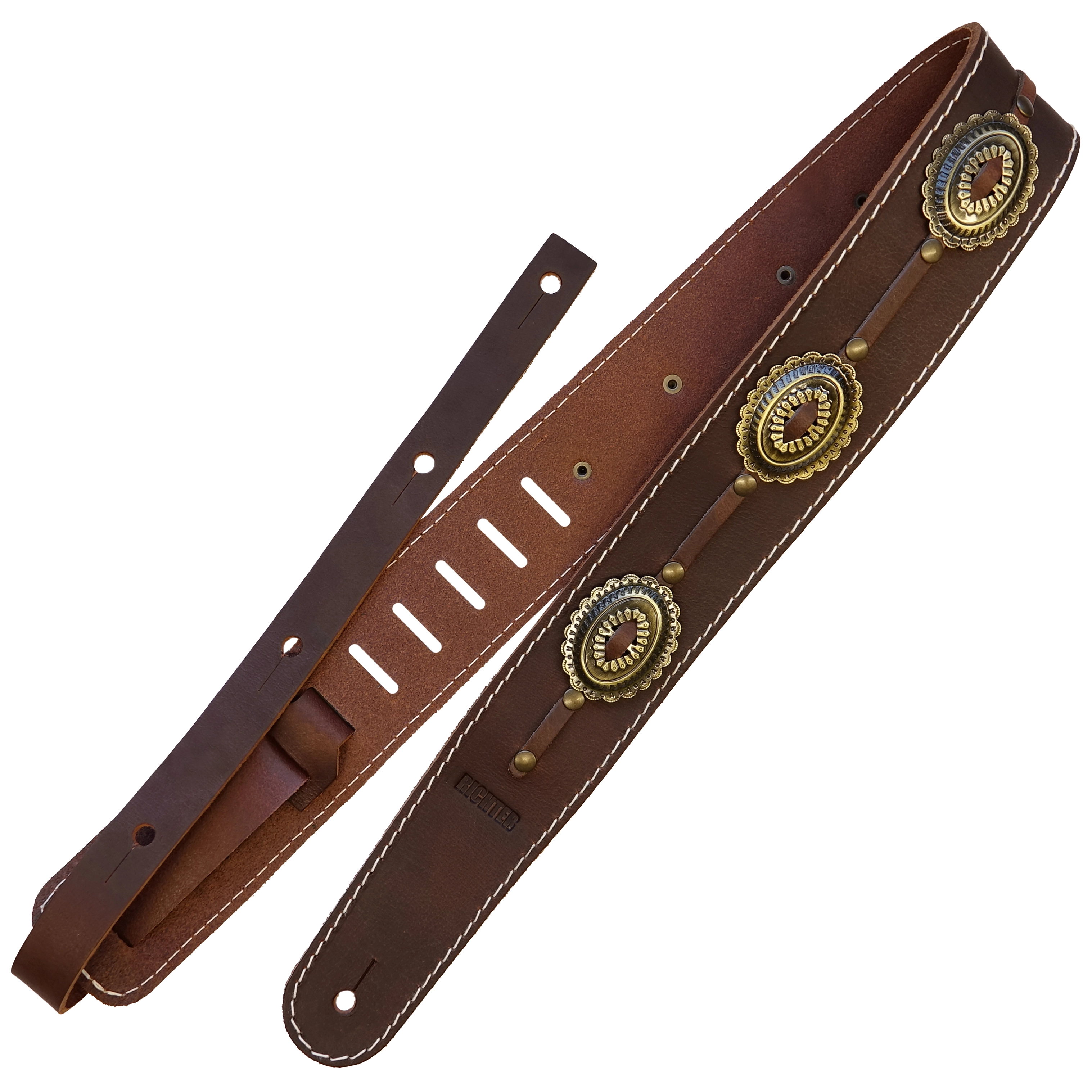 Richter Raw II Concho Gitarrengurt Brown / Old Brass