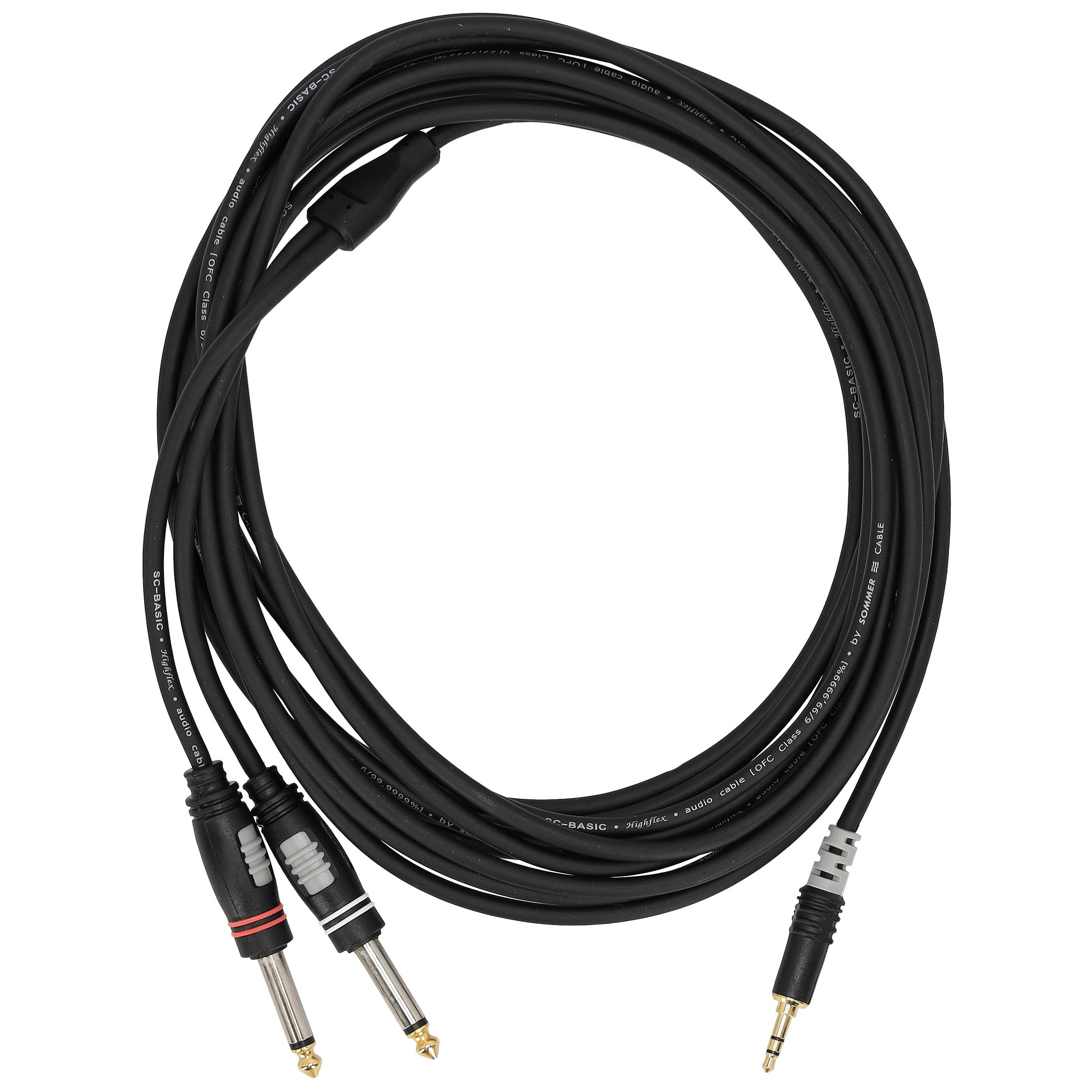 Sommer Cable HBA-3S62-0600 Stereo Mini-Klinke auf 2 x 6,3 mm Klinke mono, 6 Meter