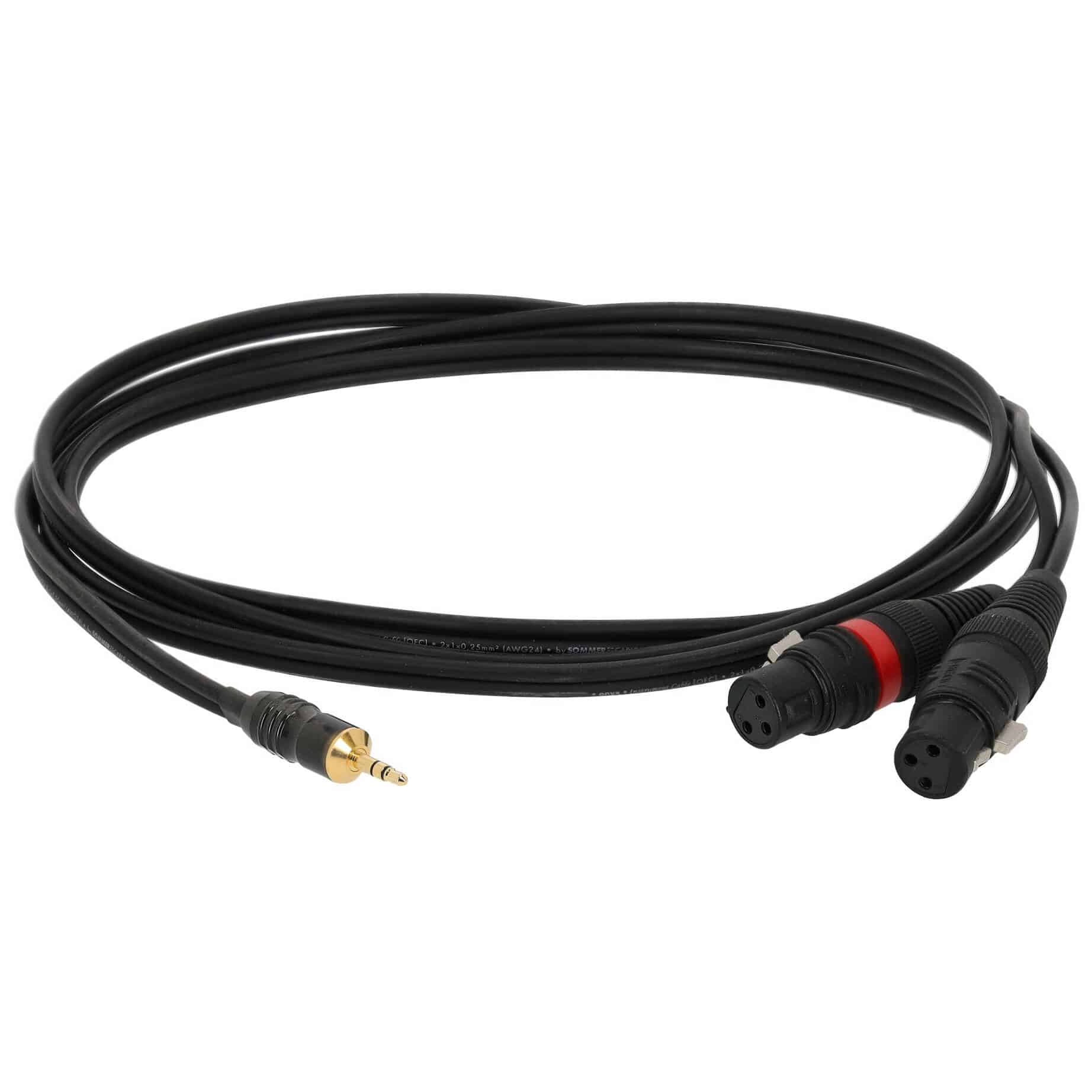 Sommer Cable ON9U-0250-SW SC-Onyx Miniklinke Stereo Male - 2 x XLR Female 2,5 Meter 1