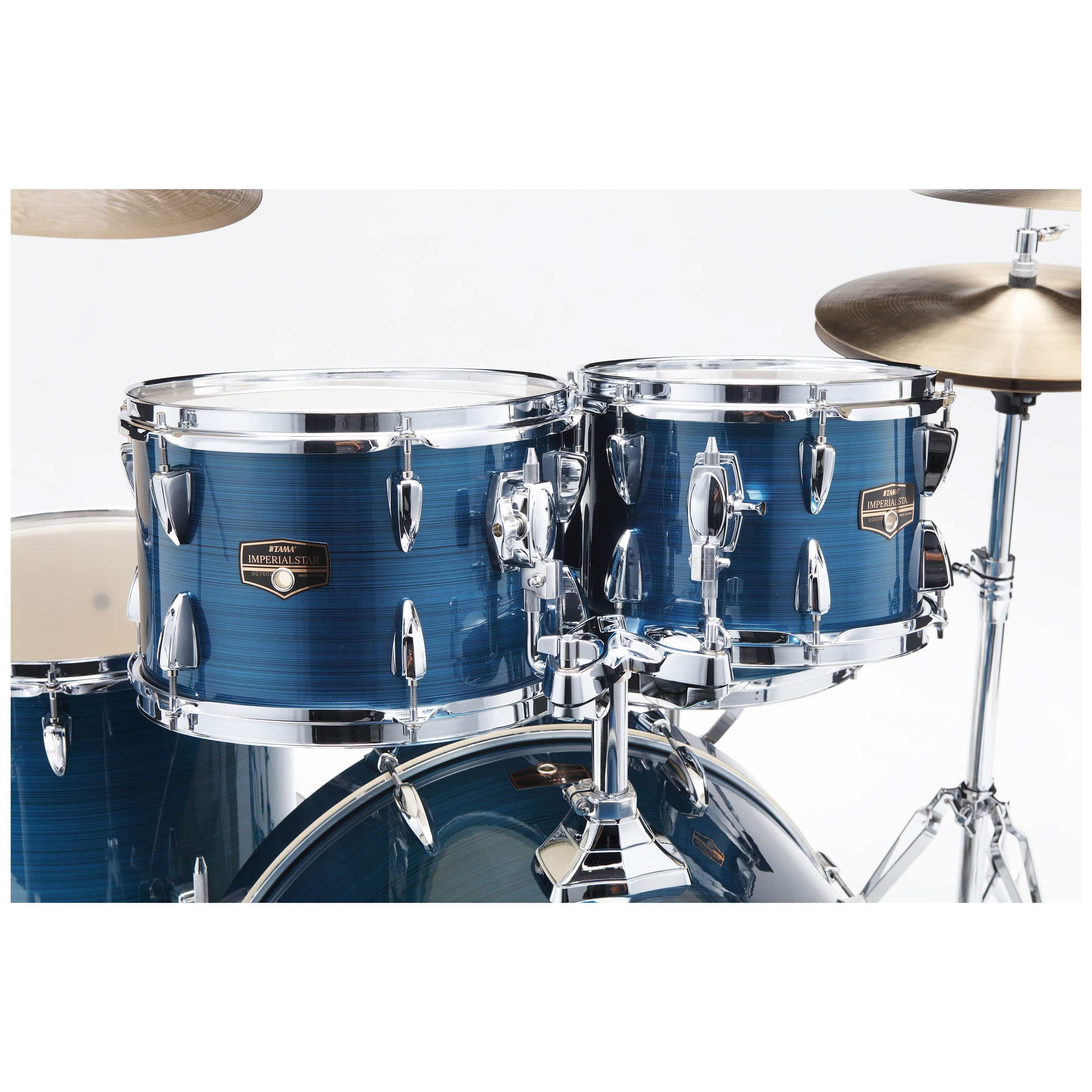 Tama IP52H6W-HLB Imperialstar Drumset 5 teilig - Hairline Blue/Chrom HW + MEINL Cymbals HCS Bronze 1