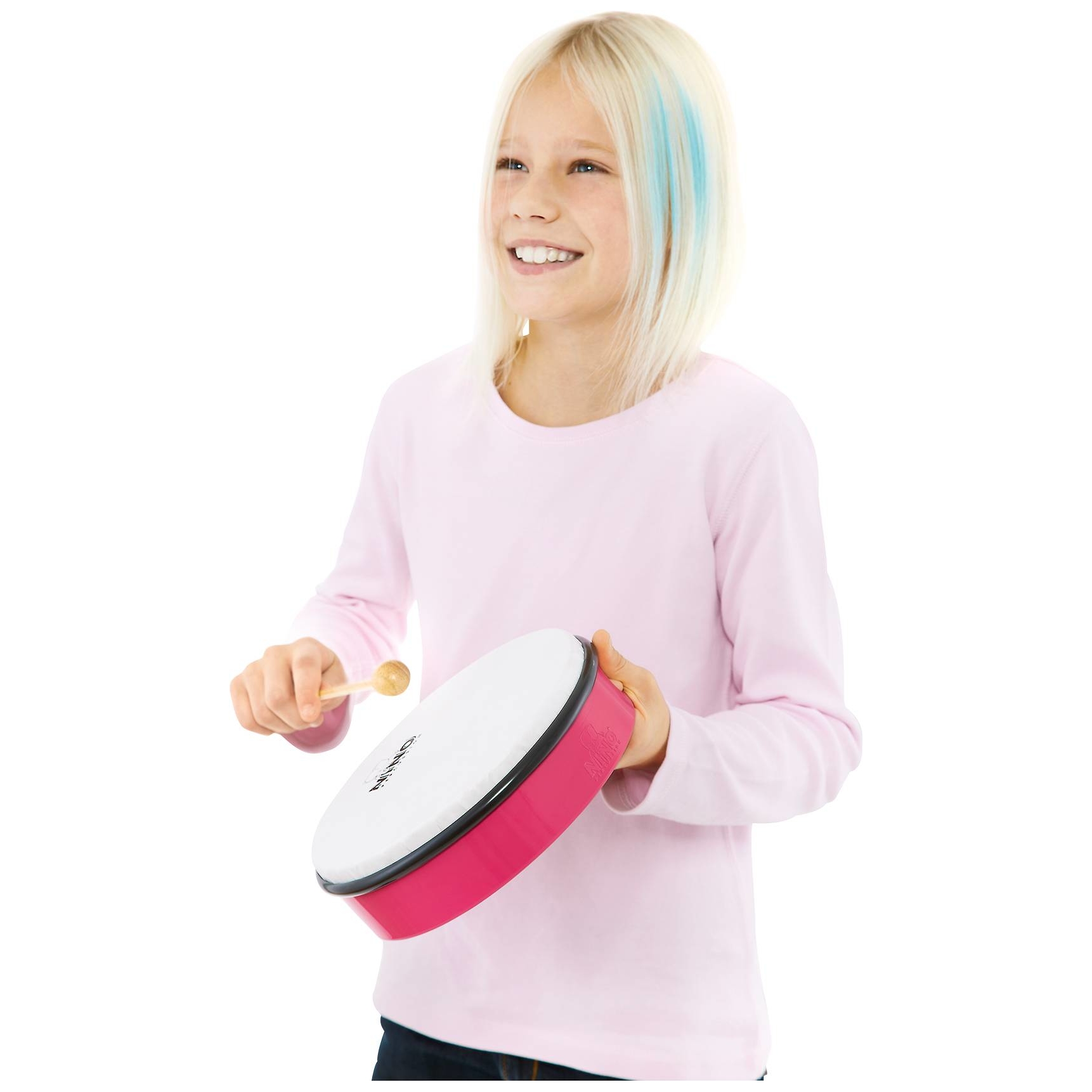 Nino Percussion - Nino Percussion 8 ABS Hand Drum, Strawberry Pink - 1