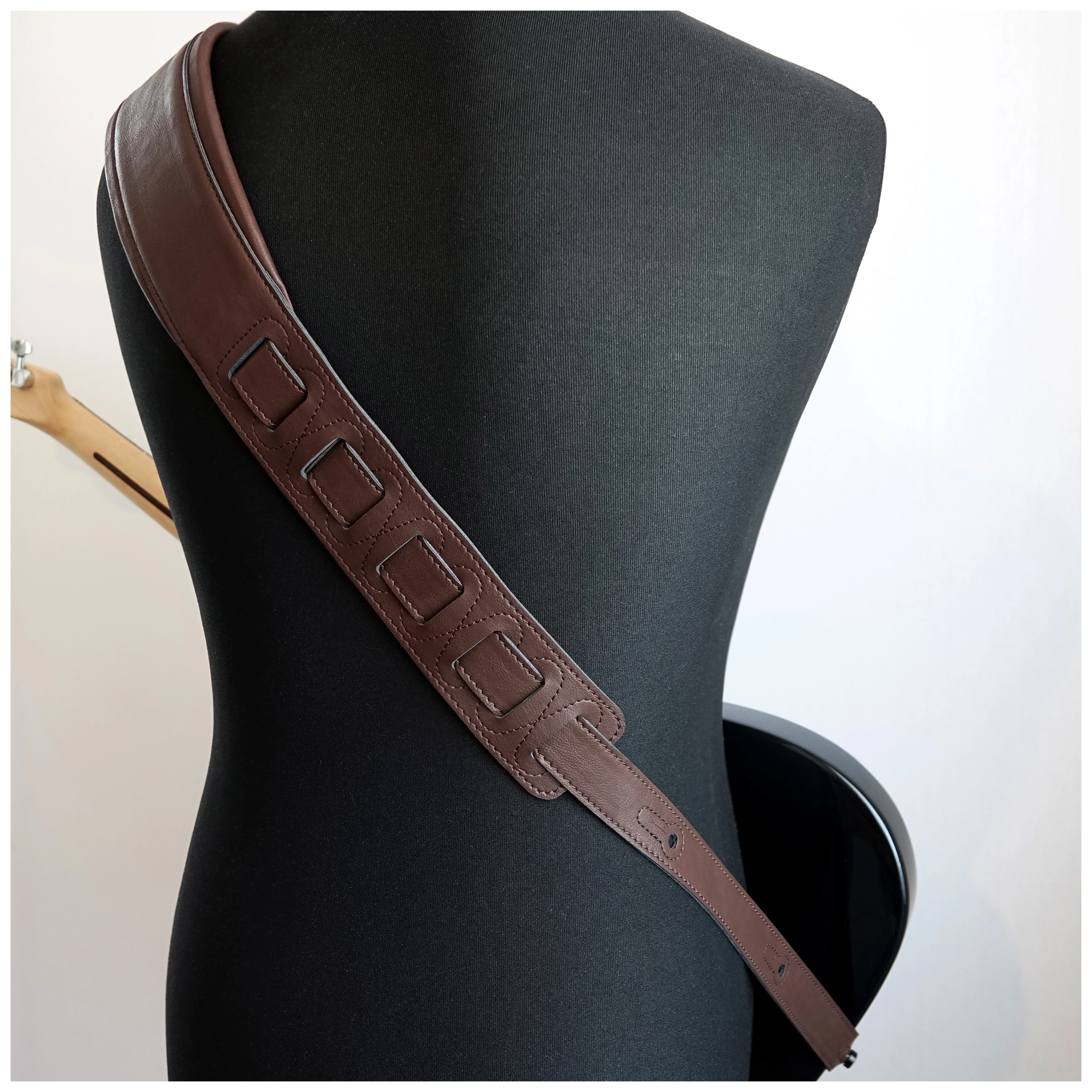 Richter Backline Gitarrengurt Leatherette I Vegan Brown 7