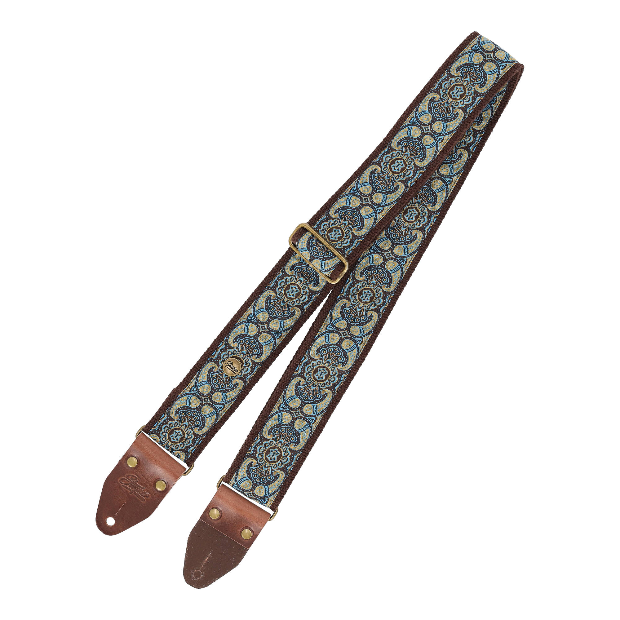 Steyner Straps Retro Gitarrengurt - Morgenlicht braun-blau