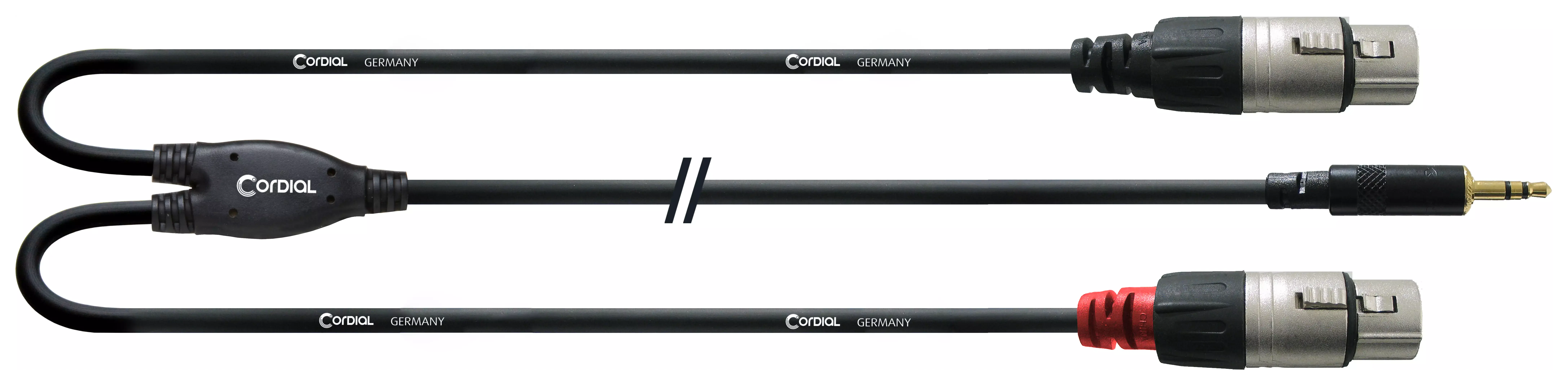 Cordial CFY 1.8 WFF - 1,8 m, 3,5 mm Stereo Klinke auf  2x  XLR Female REAN