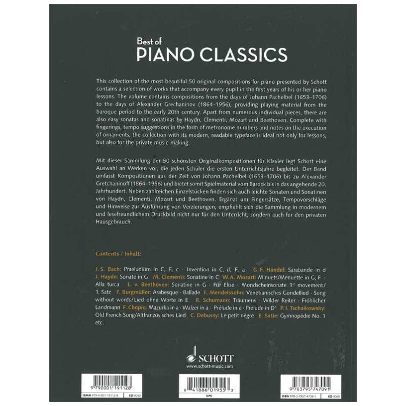 Schott - Schott Hans-Günter Heumann - Best of Piano Classics - 50 weltbekannte Stücke für Klavier - 1