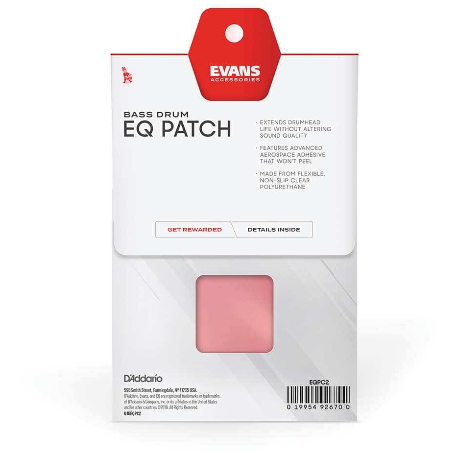 Evans - Evans EQPC2 - Evans EQ Double Pedal Patch - Clear Plastic - 3