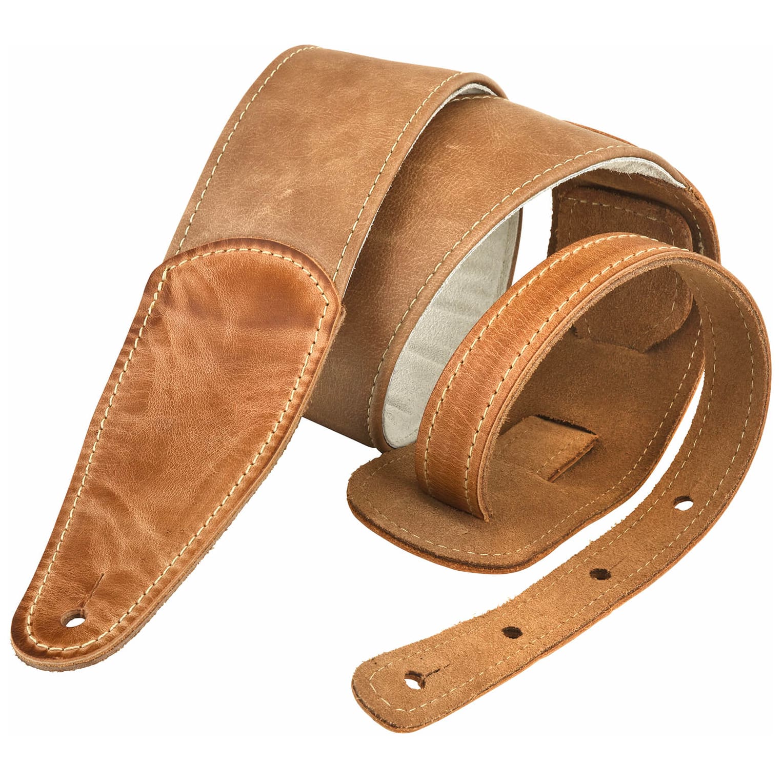 Session leather belt padded light brown