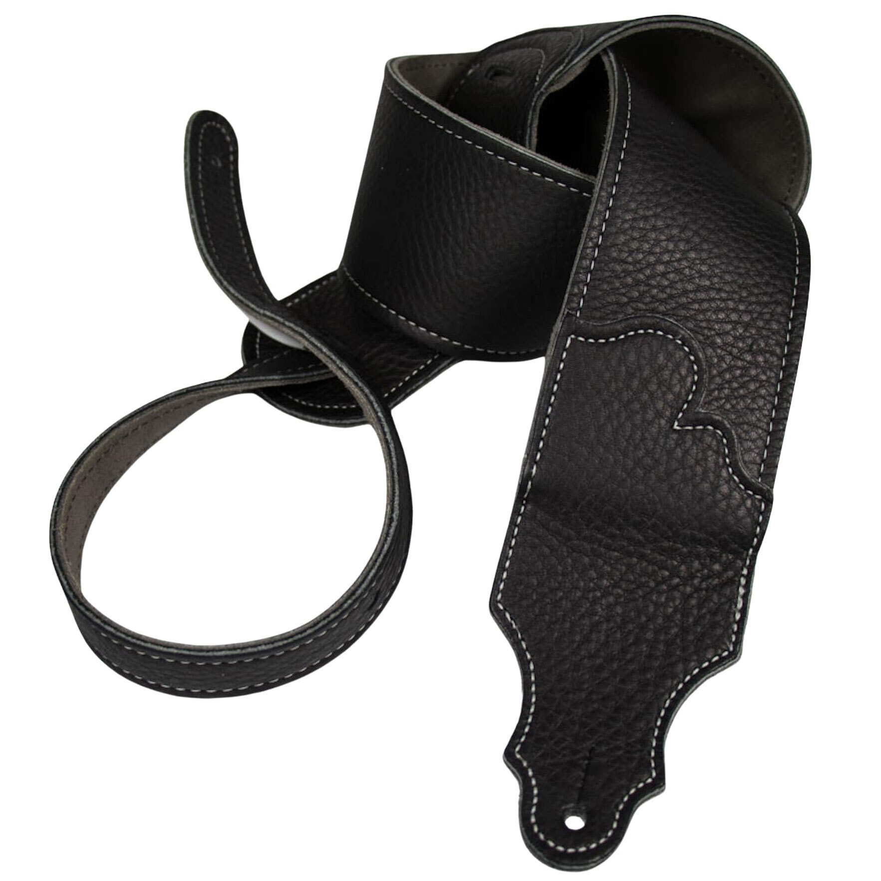  Black Glove Leather/Silver Stiching/3"