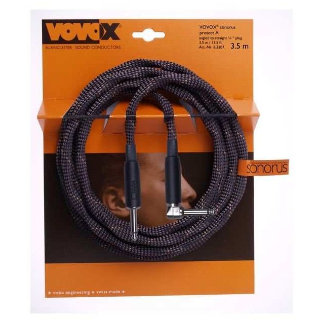 Vovox sonorus protect A 400 Instrumentenkabel Klinke/Klinke 90° 4,0 Meter
