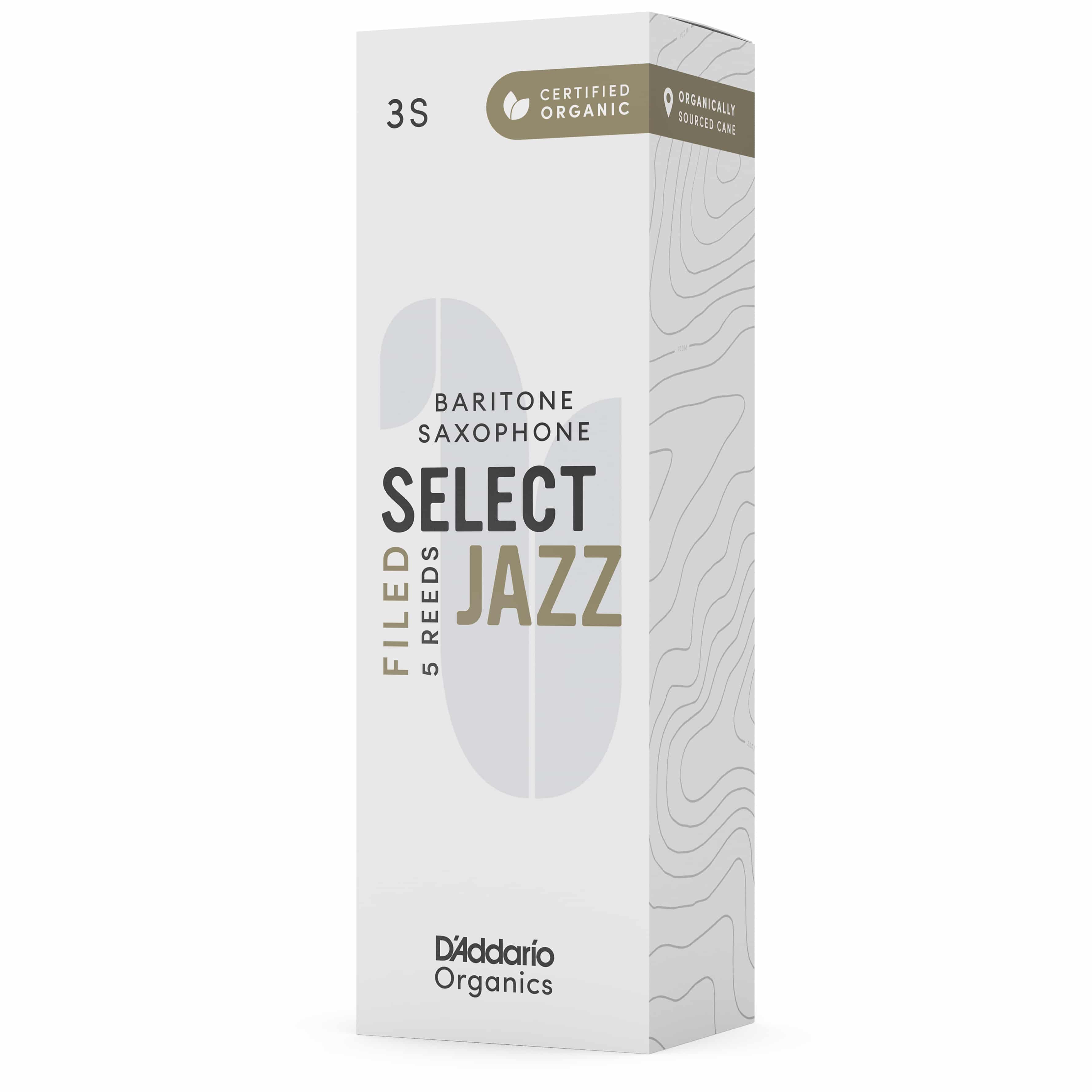 D’Addario Woodwinds Organic Select Jazz Filed - Bariton Saxophone 3S - 5er Pack