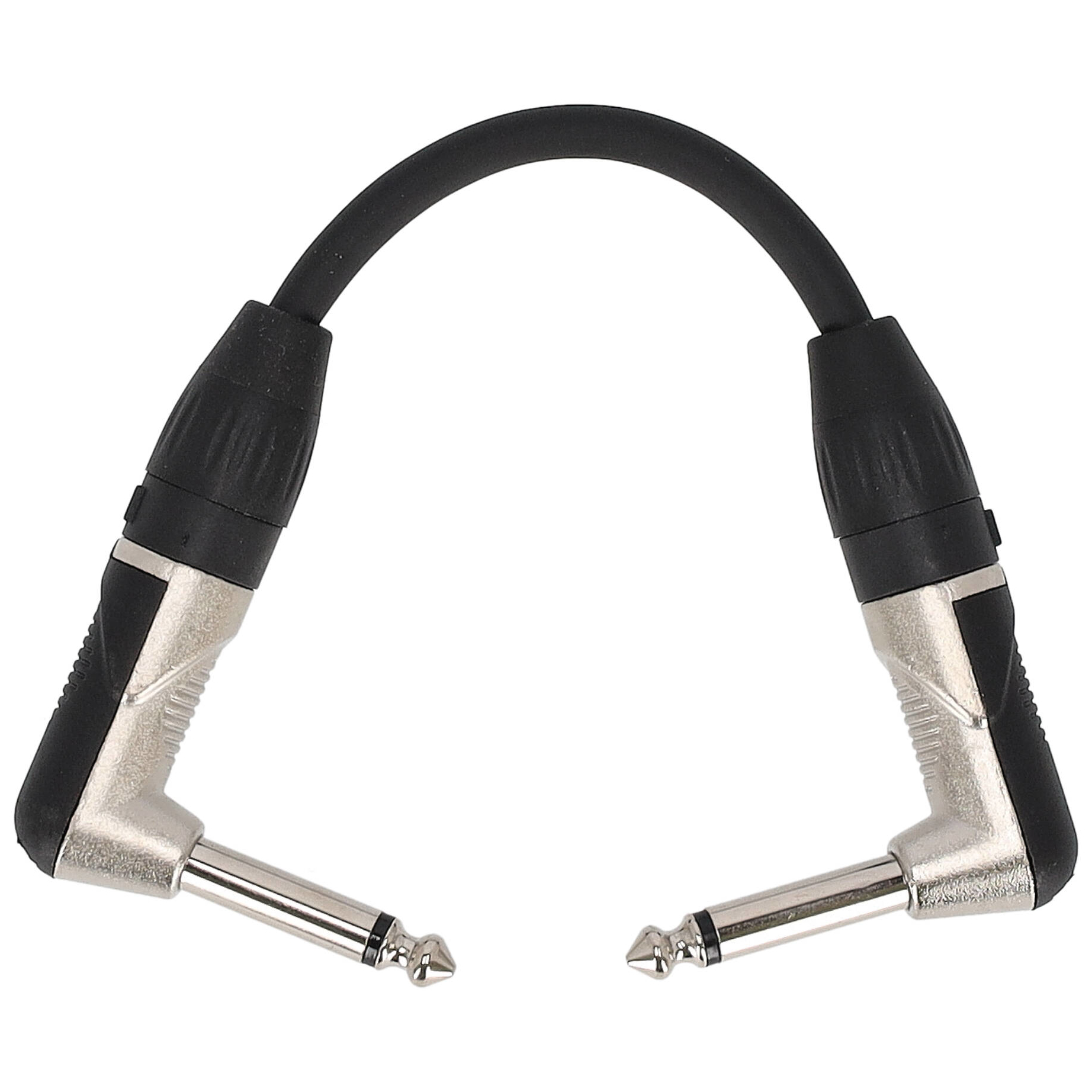 Sound patch cable, 0.15 meter 6.3 mm angled jack, male, mono - 6.3mm angled jack, male, mono