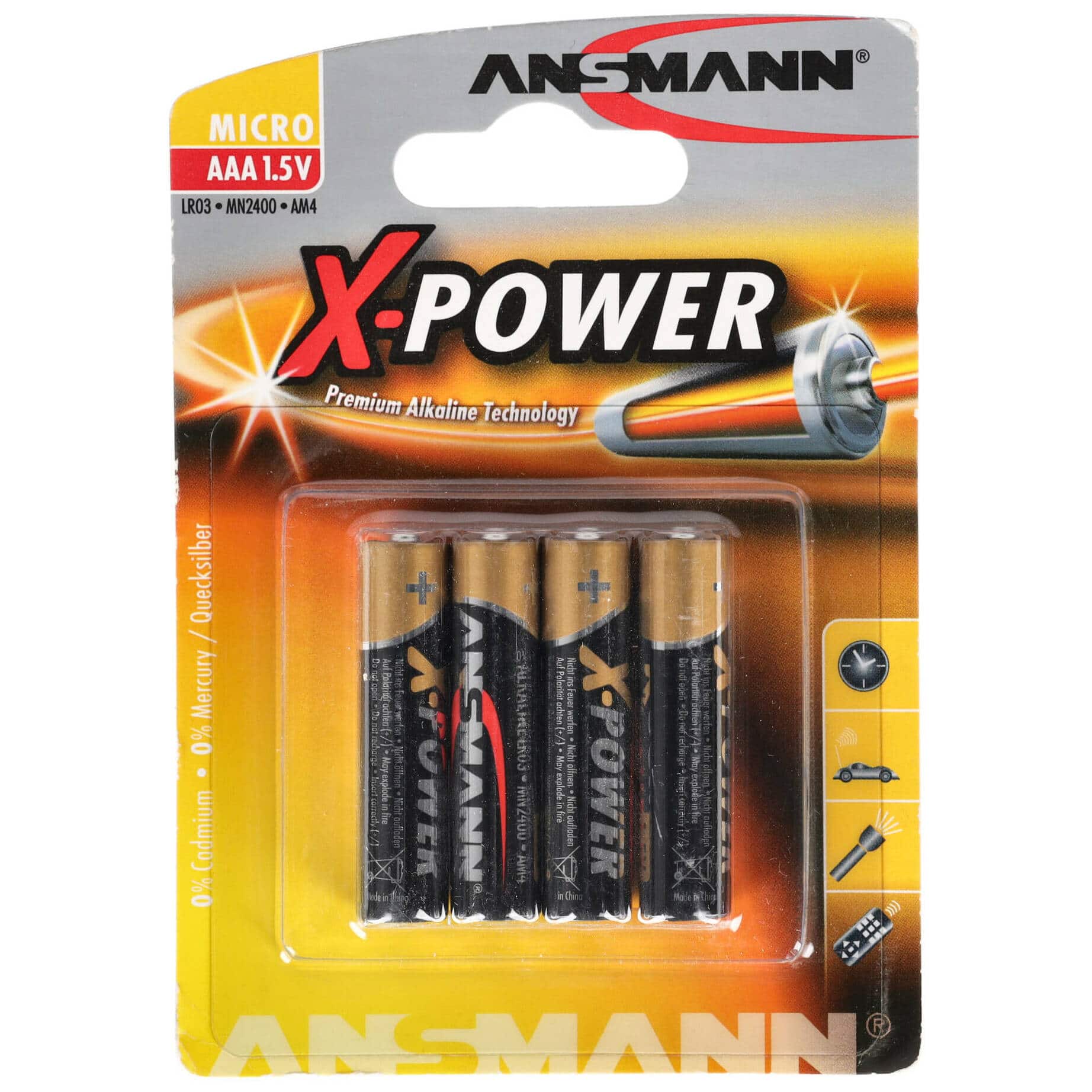 Ansmann X-Power Micro AAA 1,5V Alkalinebatterie 4er Blister